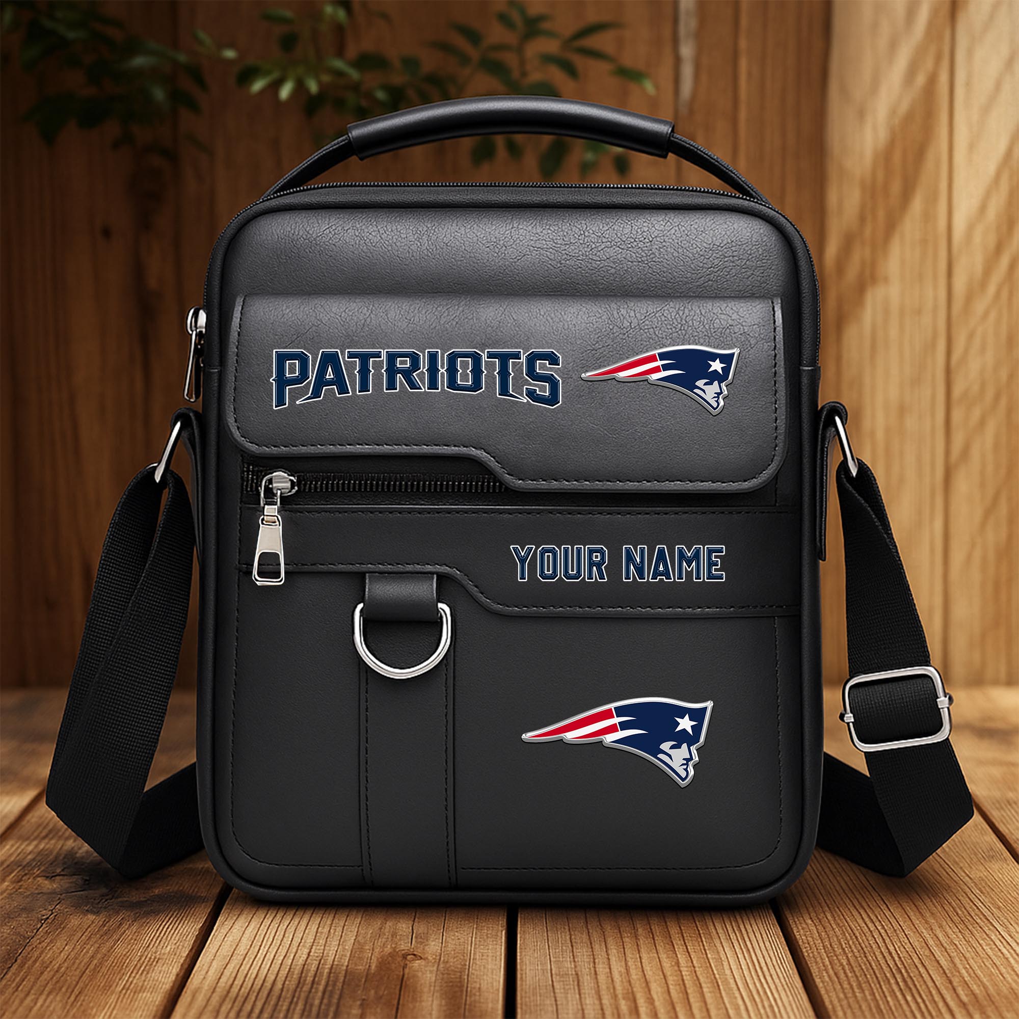 New England Patriots Men's Crossbody Shoulder Bag Custom Your Name 2025 Versions, Sport Shoulder Bag EHIVM-06202610