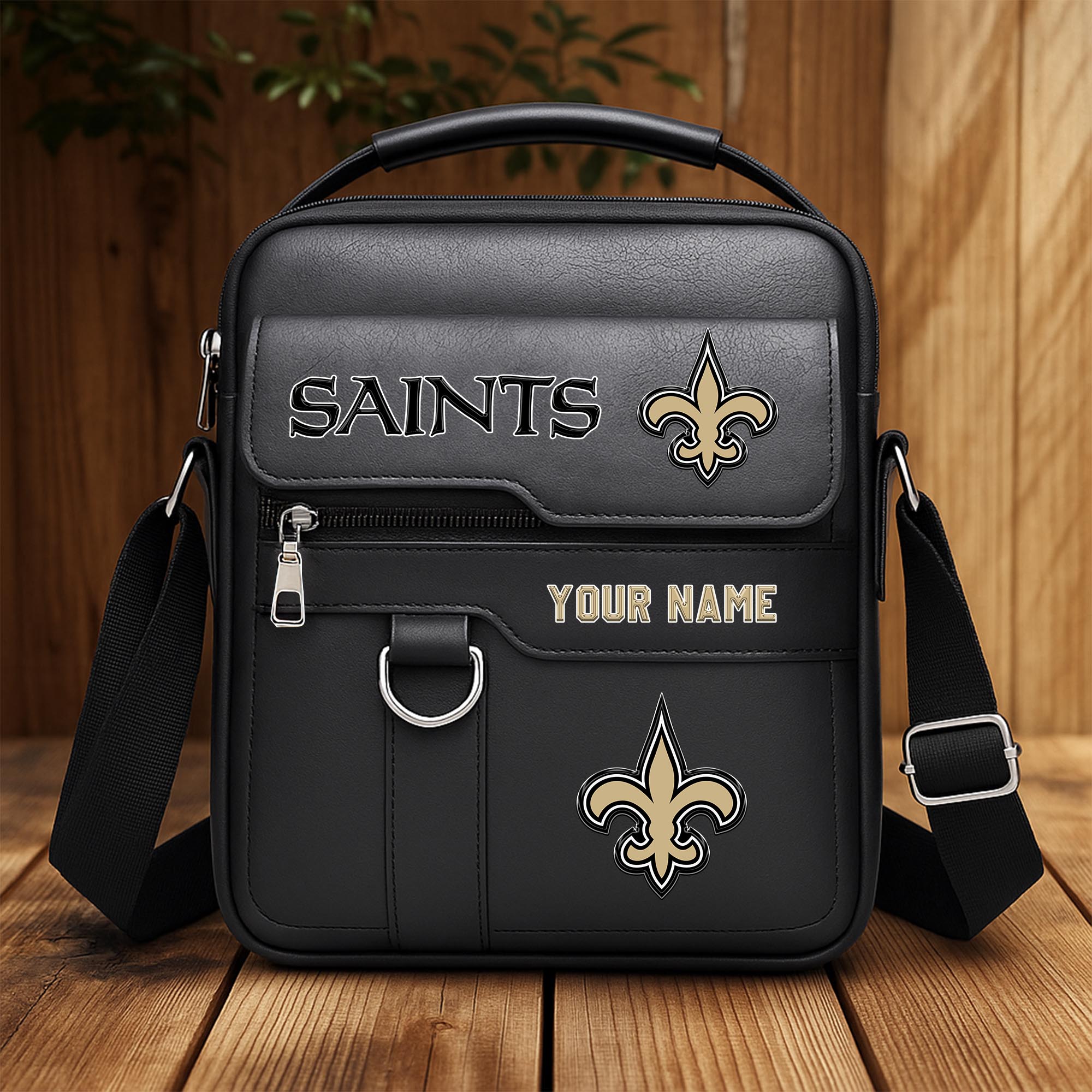 New Orleans Saints Men's Crossbody Shoulder Bag Custom Your Name 2025 Versions, Sport Shoulder Bag EHIVM-06202610