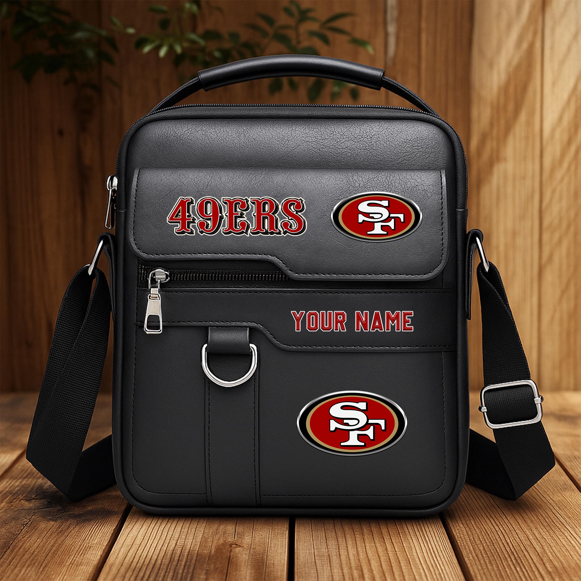 San Francisco 49ers Men's Crossbody Shoulder Bag Custom Your Name 2025 Versions, Sport Shoulder Bag EHIVM-06202610