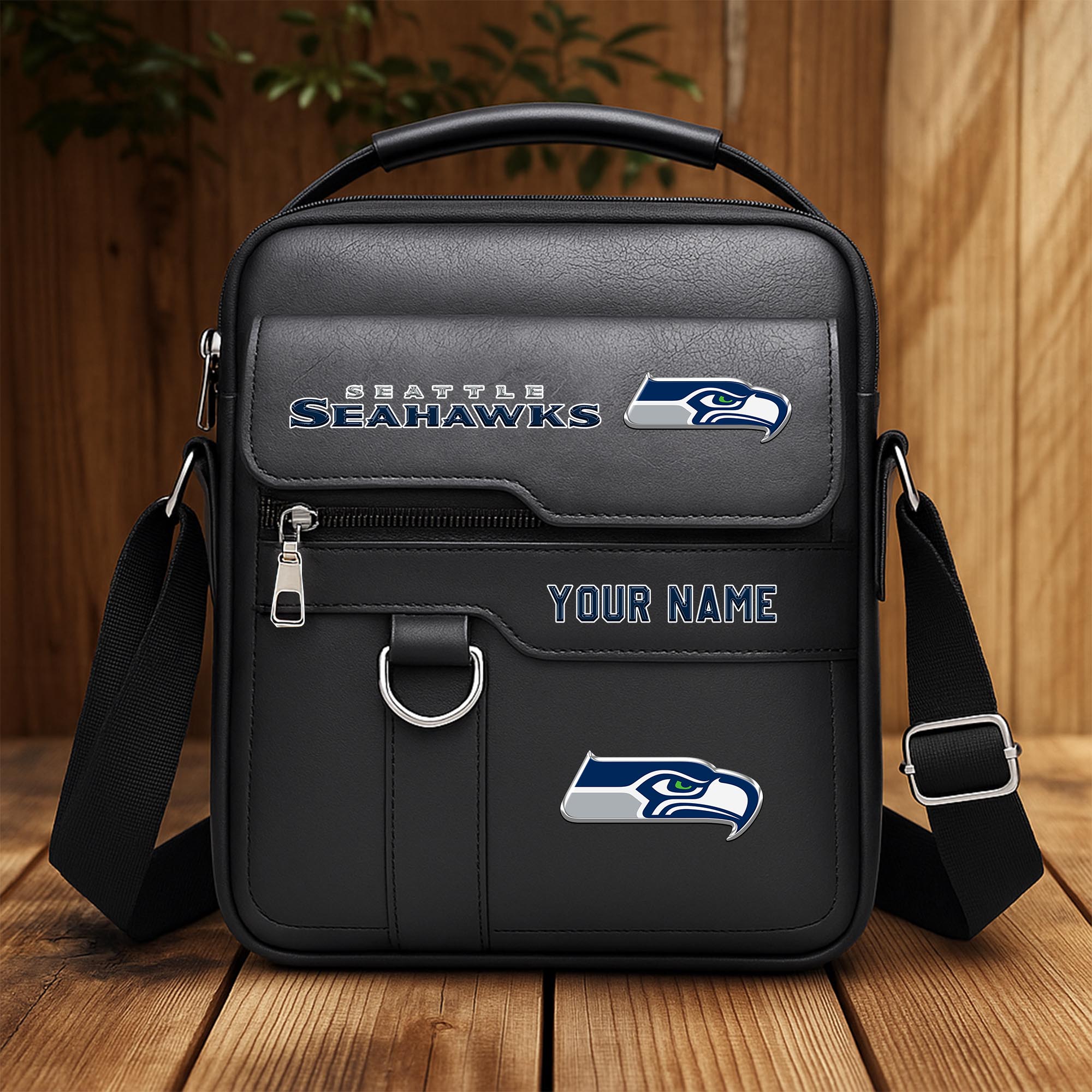 Seattle Seahawks Men's Crossbody Shoulder Bag Custom Your Name 2025 Versions, Sport Shoulder Bag EHIVM-06202610