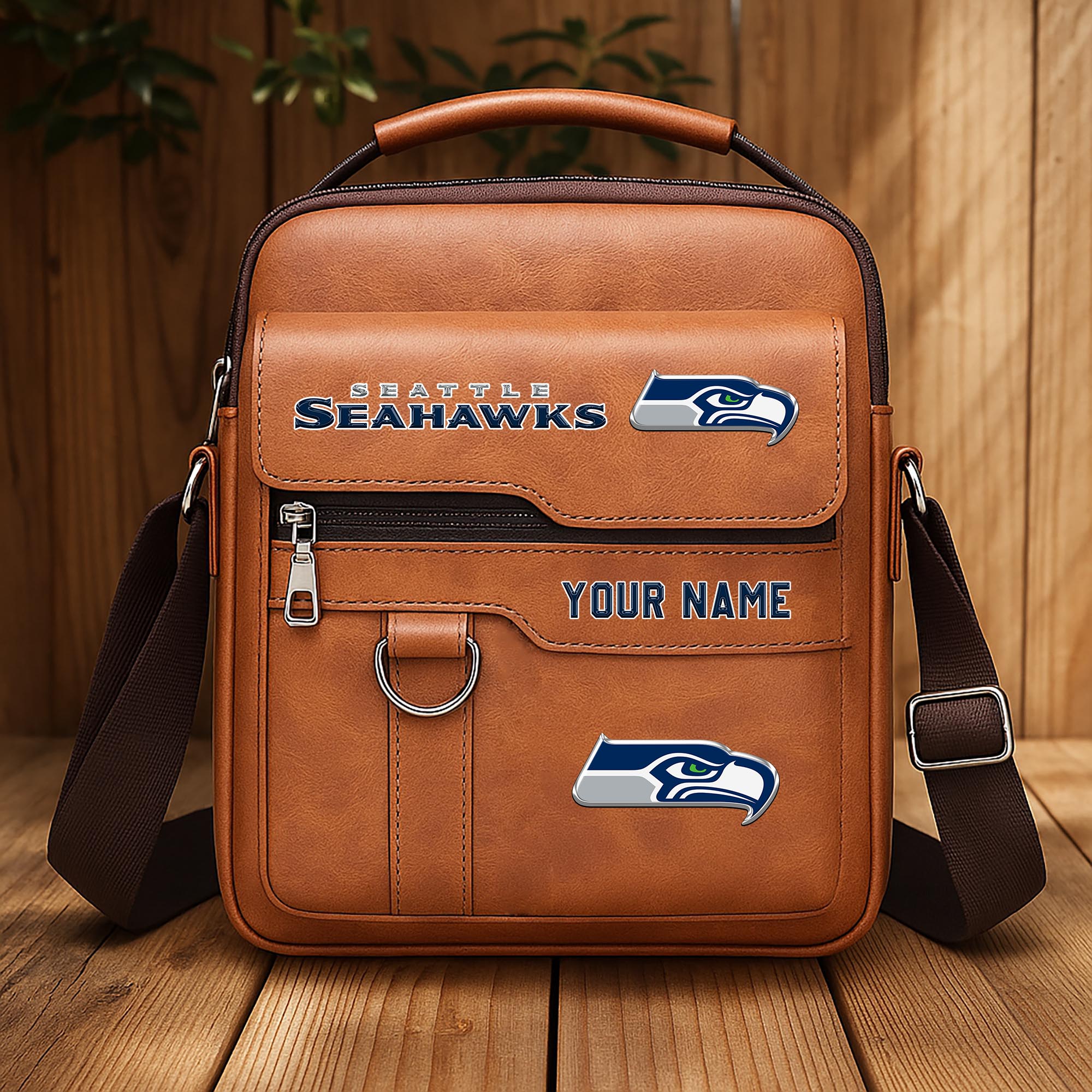 Alternative view of Seattle Seahawks Men's Crossbody Shoulder Bag Custom Your Name 2025 Versions, Sport Shoulder Bag EHIVM-06202610
