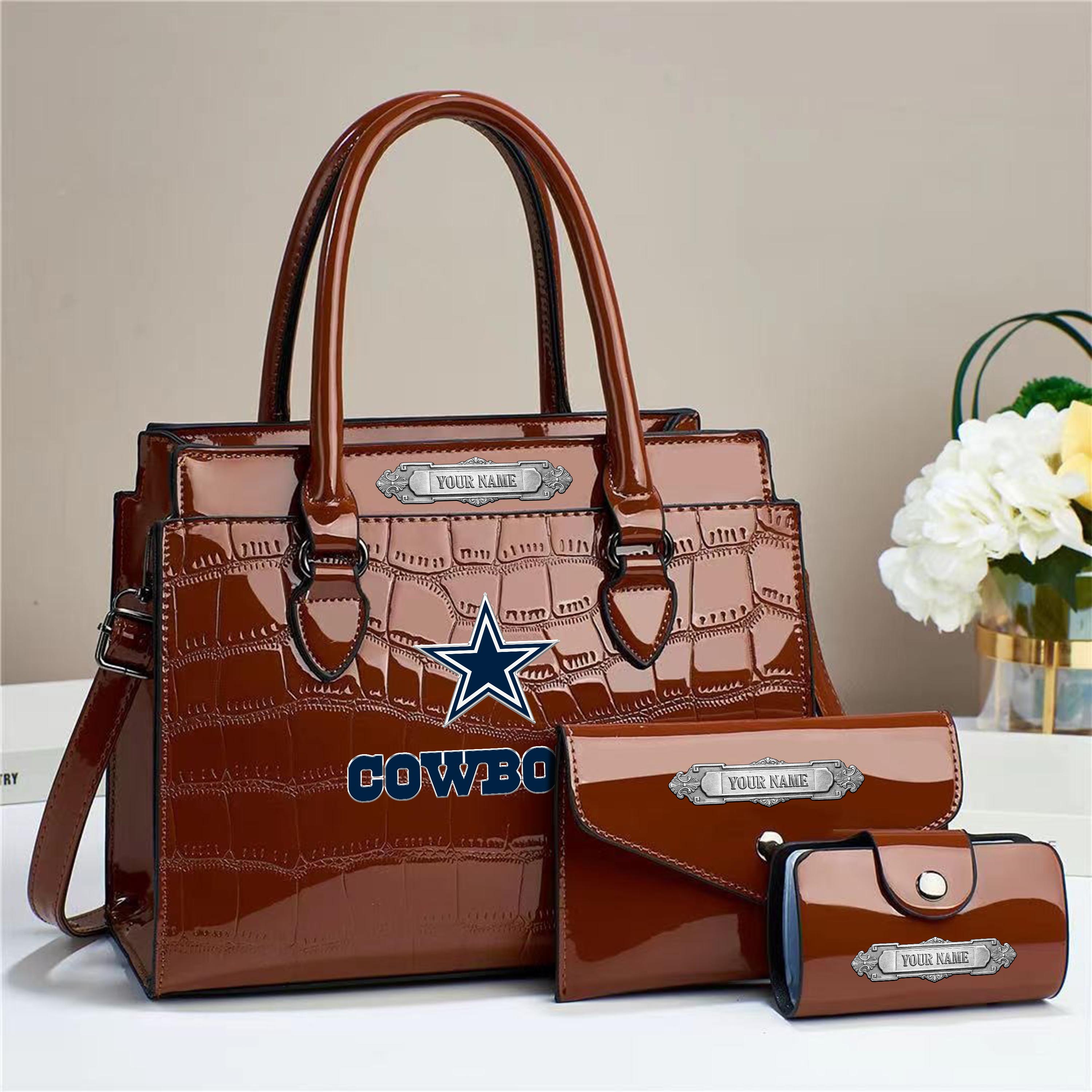 Dallas Cowboys Deluxe Handbag For Women Custom Your Name 2025 Versions, Sport Handbag Set Large Capacity 3Pcs Patent Leather Tote Bags for Women EHIVM-05222306 - Image 7
