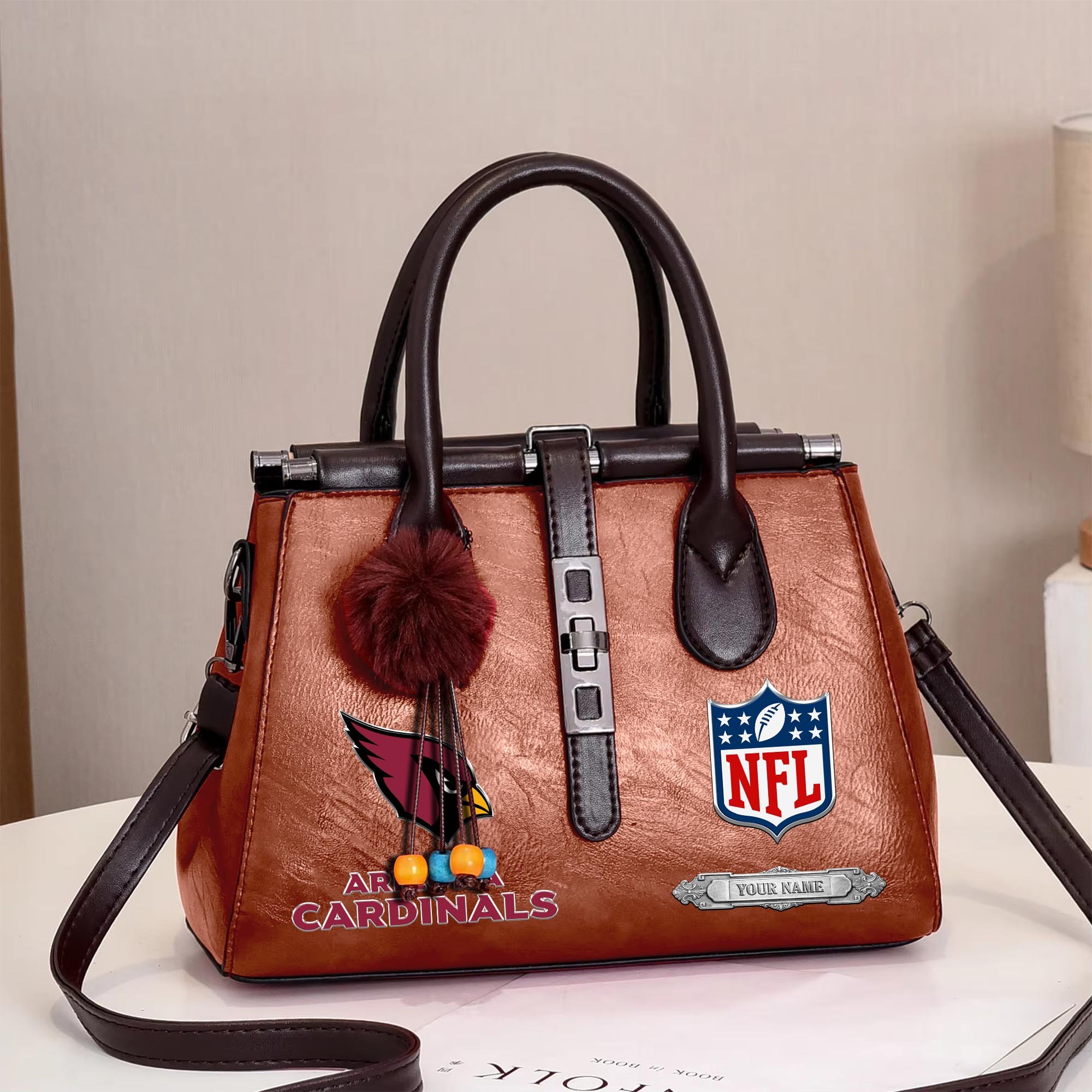 Arizona Cardinals Deluxe Handbag For Women Custom Your Name 2025 Versions, Sport Handbag Set Large Capacity 3Pcs Patent Leather Tote Bags for Women  EHIVM-05302416N