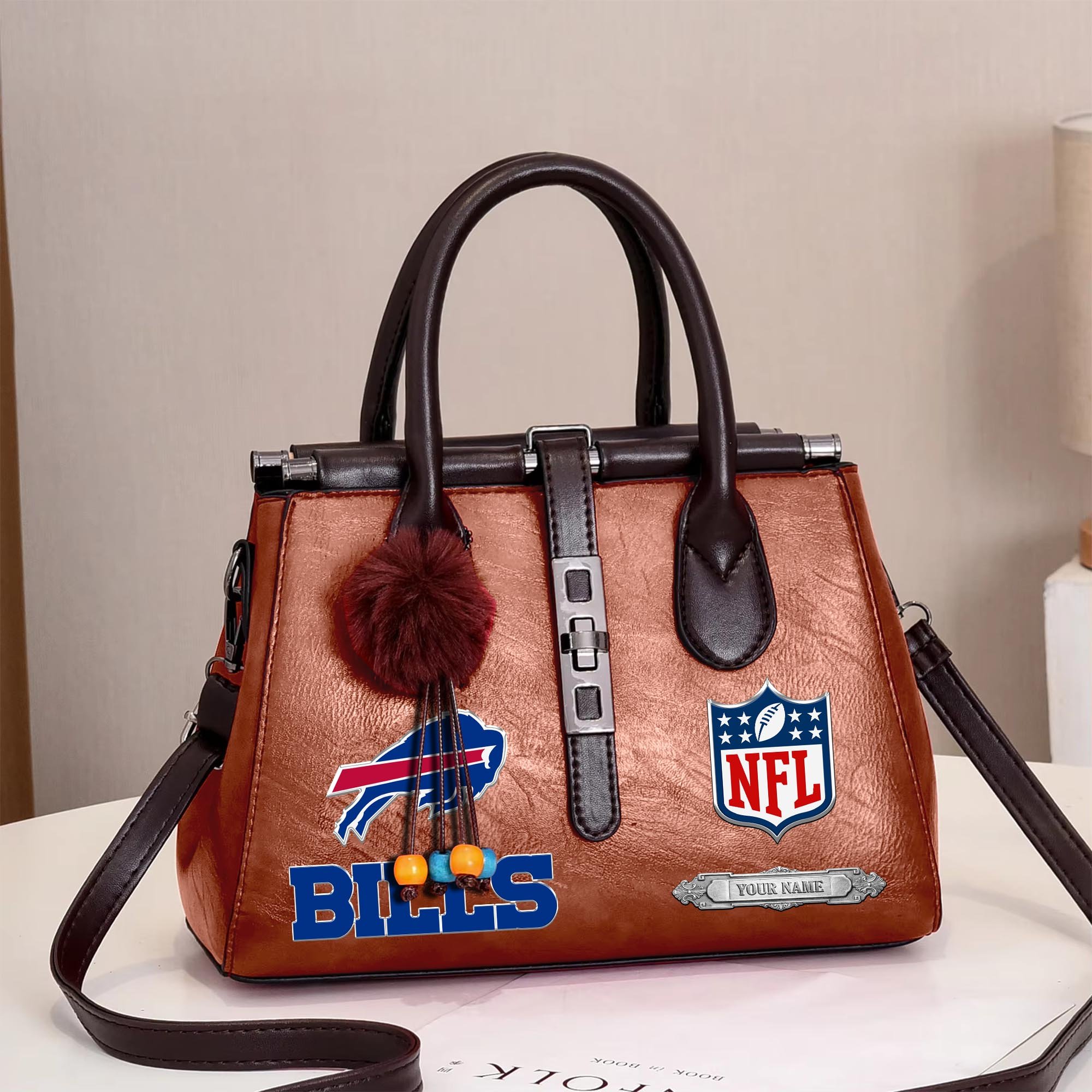 Buffalo Bills Deluxe Handbag For Women Custom Your Name 2025 Versions, Sport Handbag Set Large Capacity 3Pcs Patent Leather Tote Bags for Women  EHIVM-05302416N