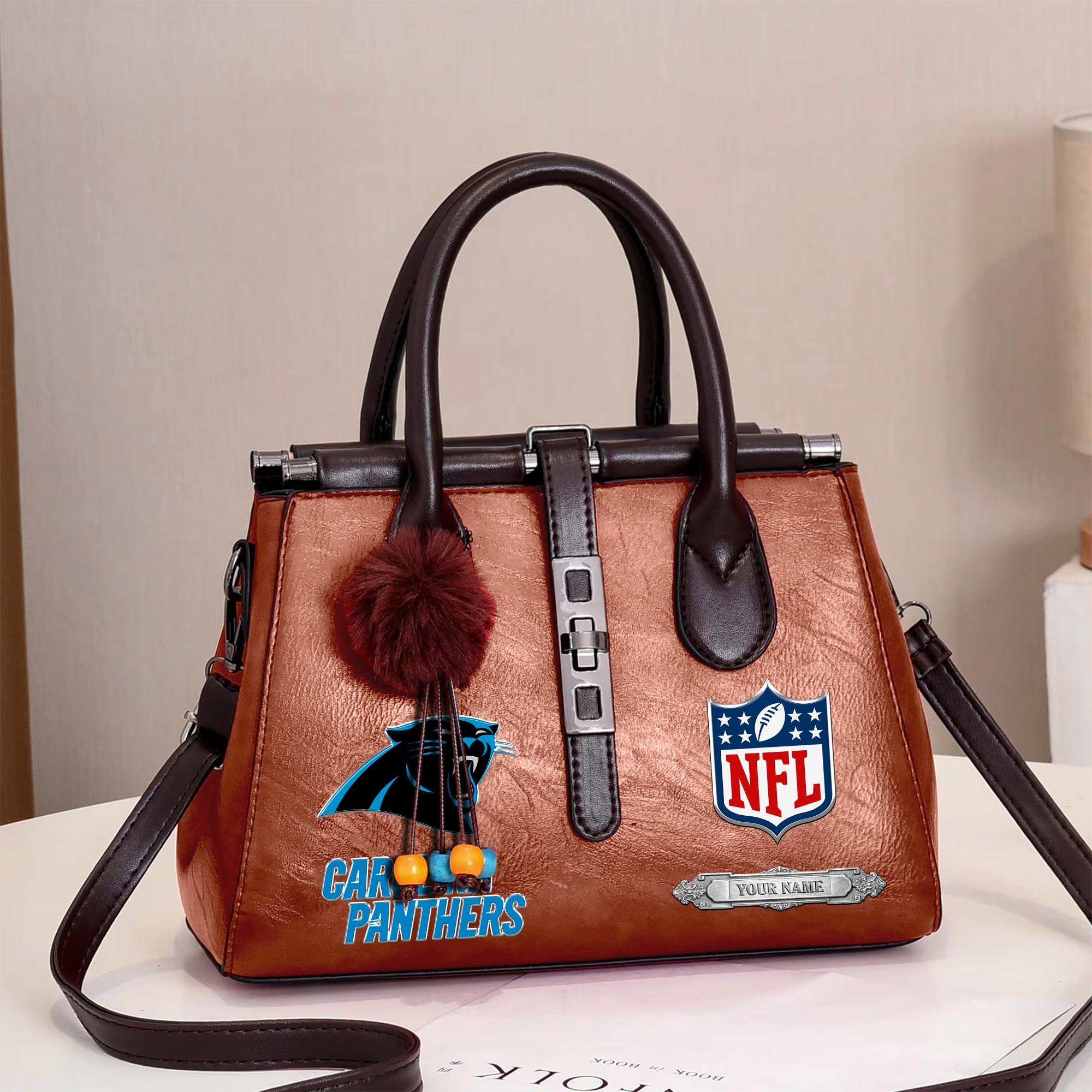 Carolina Panthers Deluxe Handbag For Women Custom Your Name 2025 Versions, Sport Handbag Set Large Capacity 3Pcs Patent Leather Tote Bags for Women  EHIVM-05302416N