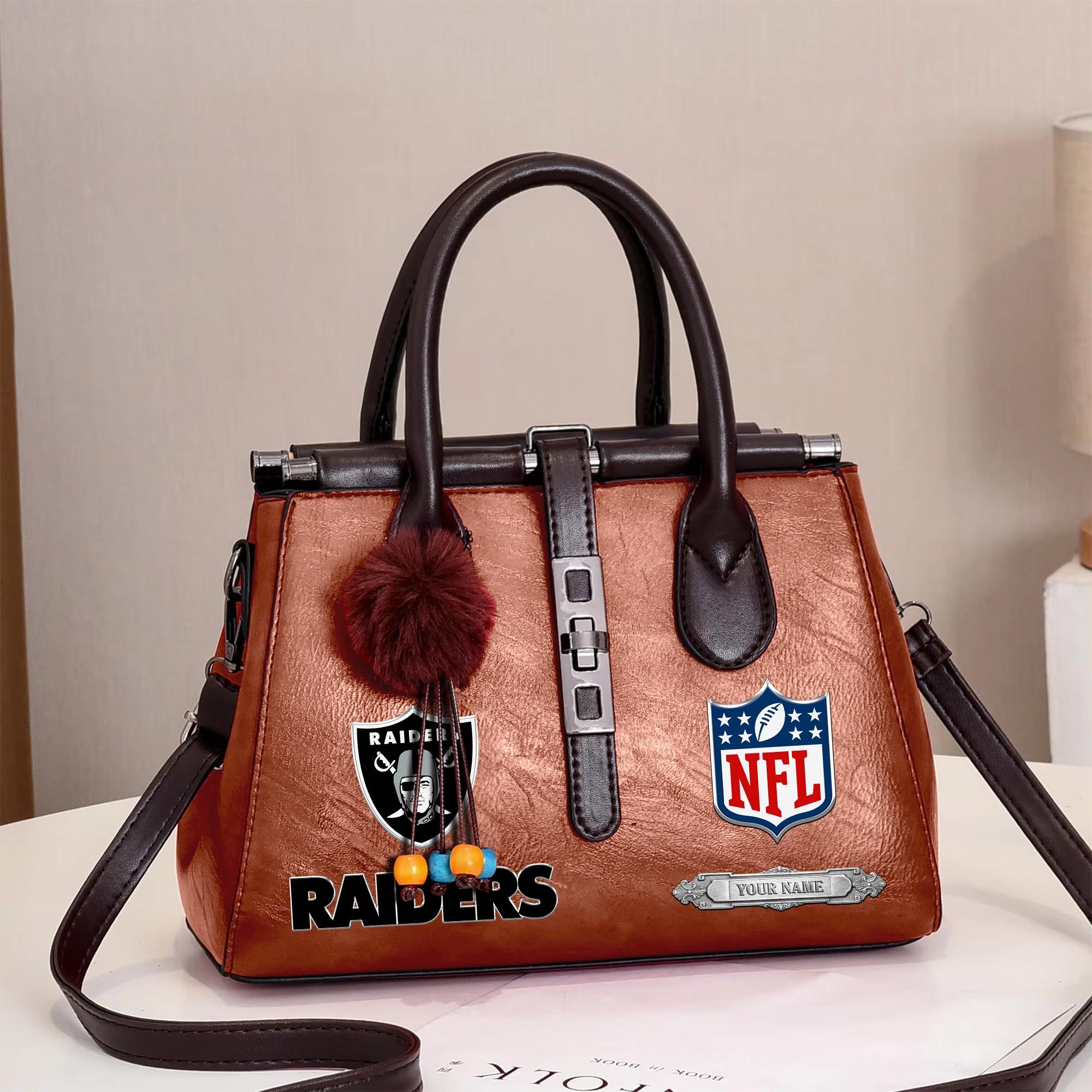 Las Vegas Raiders Deluxe Handbag For Women Custom Your Name 2025 Versions, Sport Handbag Set Large Capacity 3Pcs Patent Leather Tote Bags for Women  EHIVM-05302416N
