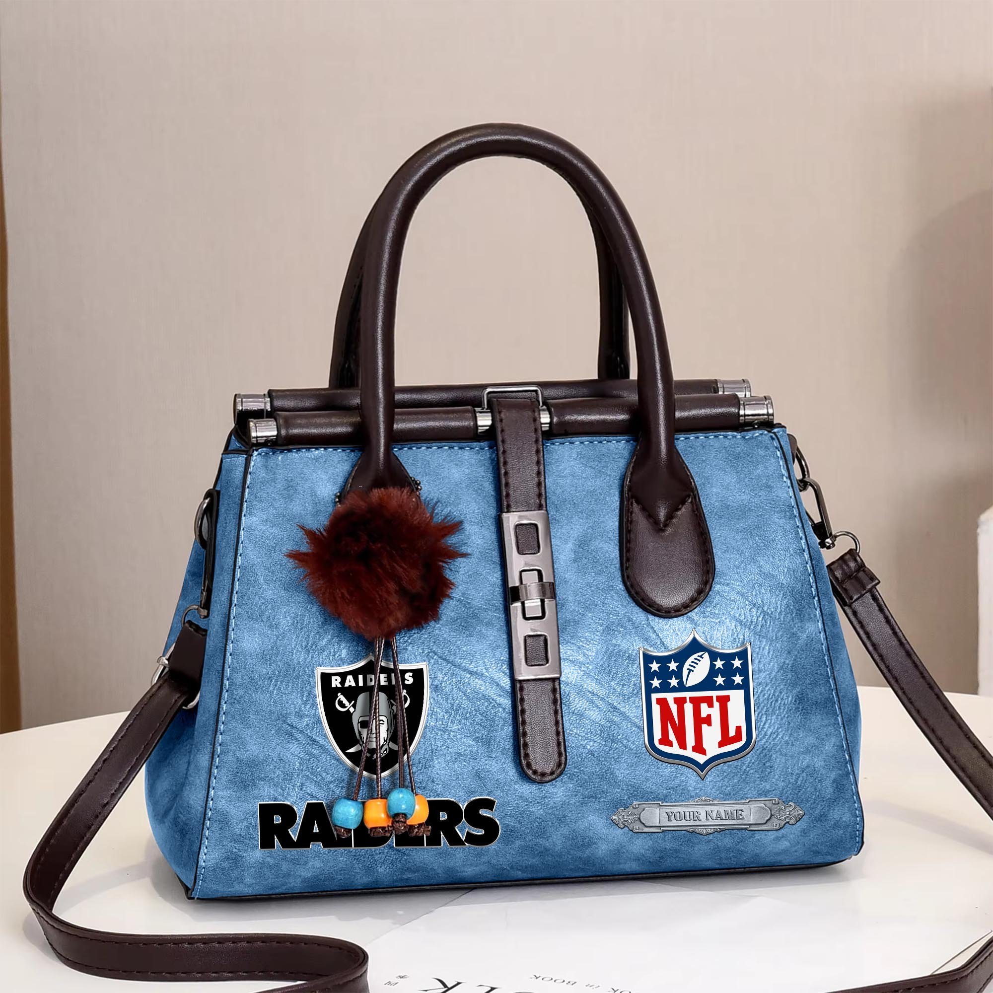 Las Vegas Raiders Deluxe Handbag For Women Custom Your Name 2025 Versions, Sport Handbag Set Large Capacity 3Pcs Patent Leather Tote Bags for Women EHIVM-05302416N - Image 5
