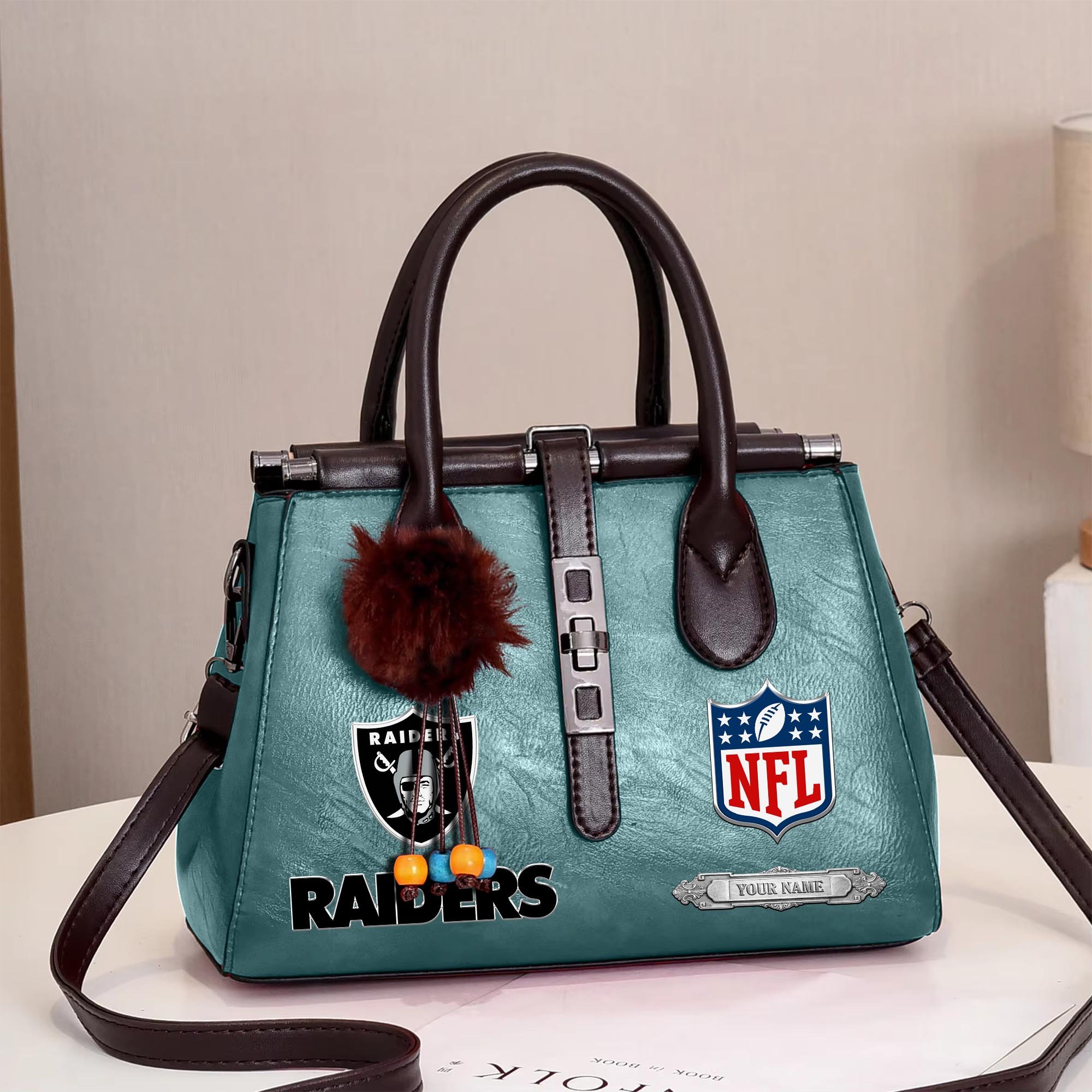 Las Vegas Raiders Deluxe Handbag For Women Custom Your Name 2025 Versions, Sport Handbag Set Large Capacity 3Pcs Patent Leather Tote Bags for Women EHIVM-05302416N - Image 10