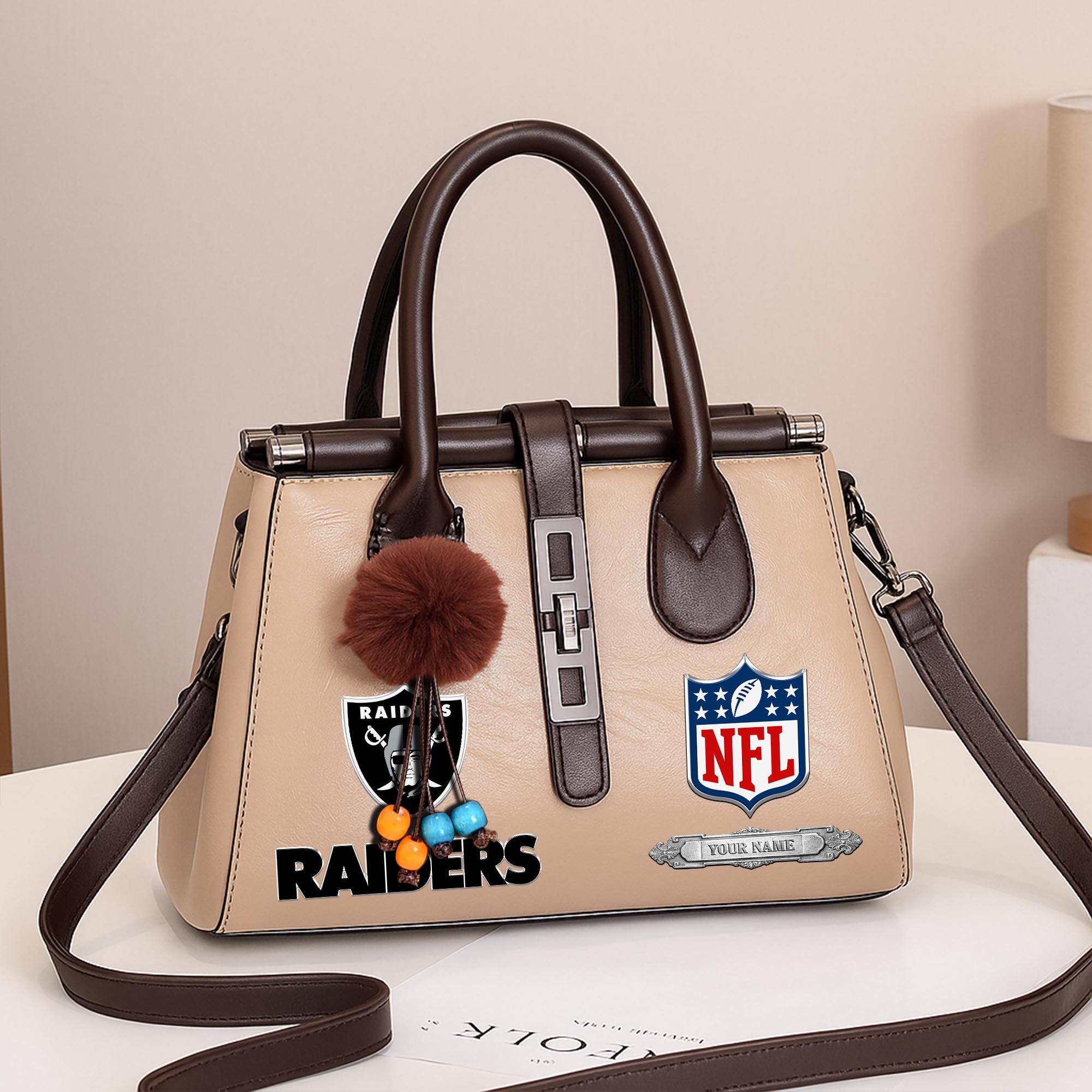 Las Vegas Raiders Deluxe Handbag For Women Custom Your Name 2025 Versions, Sport Handbag Set Large Capacity 3Pcs Patent Leather Tote Bags for Women EHIVM-05302416N - Image 12