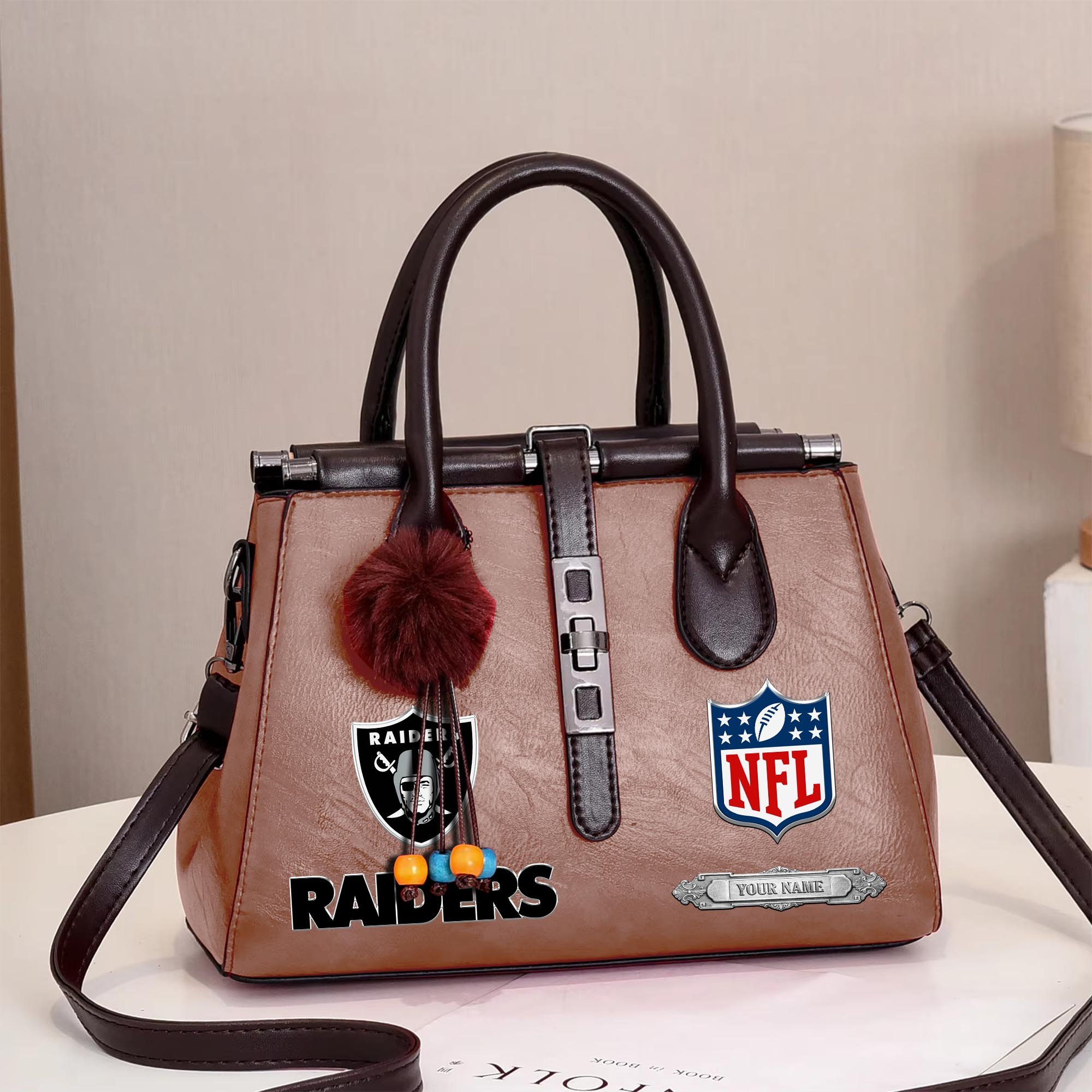 Las Vegas Raiders Deluxe Handbag For Women Custom Your Name 2025 Versions, Sport Handbag Set Large Capacity 3Pcs Patent Leather Tote Bags for Women EHIVM-05302416N - Image 14