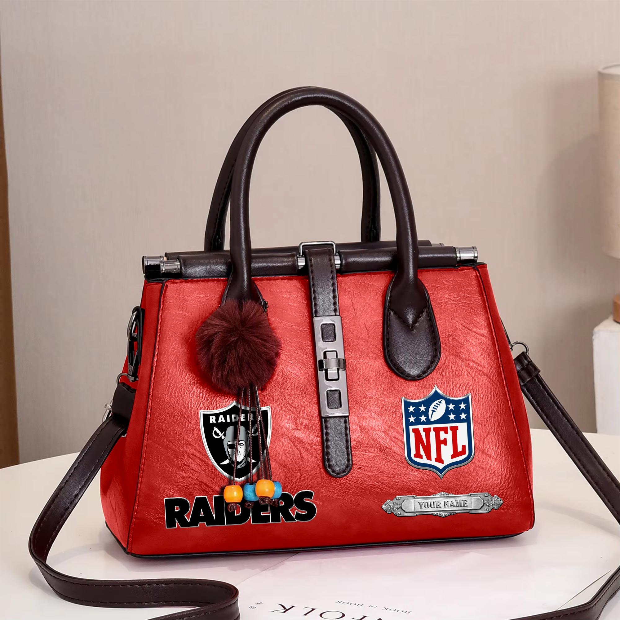 Las Vegas Raiders Deluxe Handbag For Women Custom Your Name 2025 Versions, Sport Handbag Set Large Capacity 3Pcs Patent Leather Tote Bags for Women EHIVM-05302416N - Image 16
