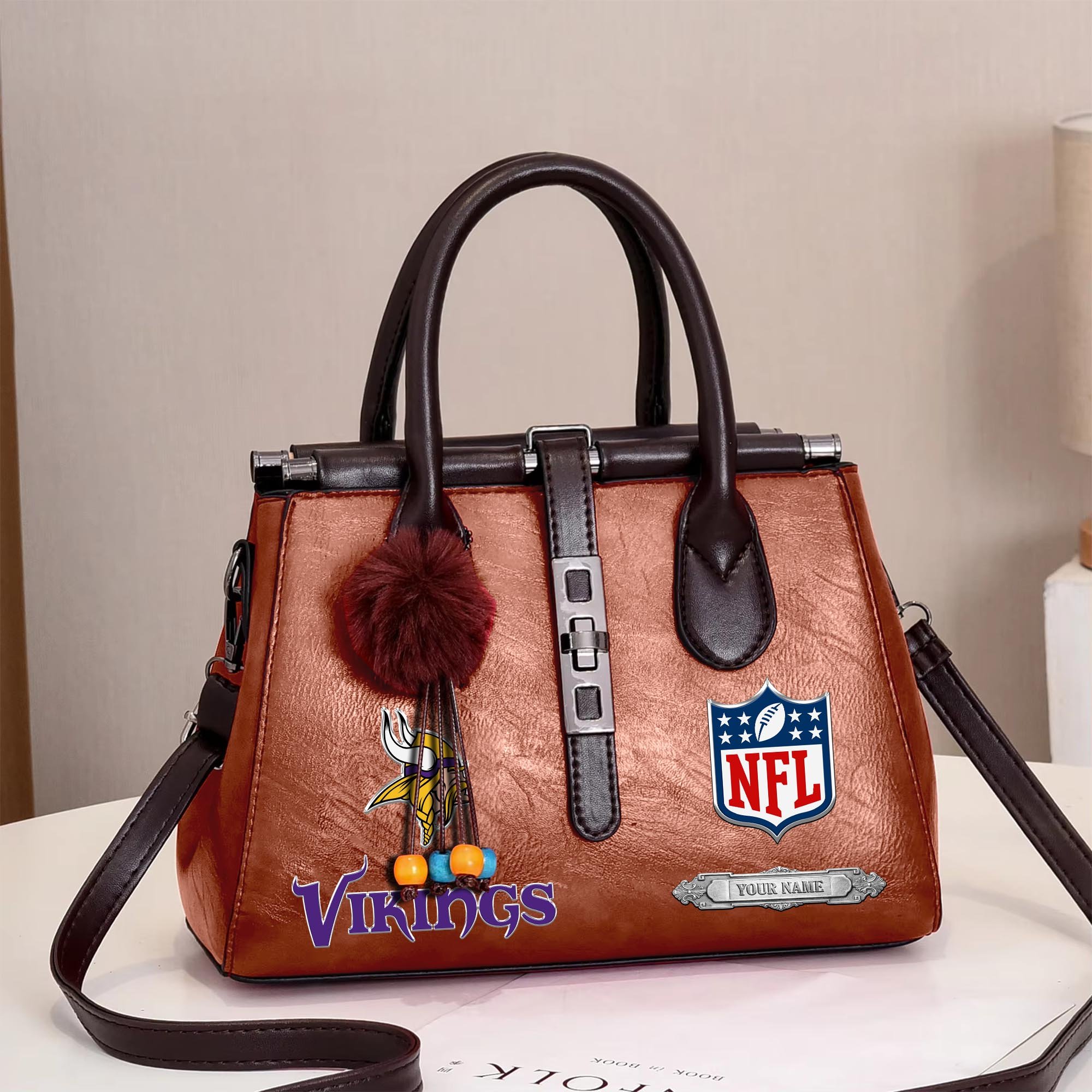 Minnesota Vikings Deluxe Handbag For Women Custom Your Name 2025 Versions, Sport Handbag Set Large Capacity 3Pcs Patent Leather Tote Bags for Women  EHIVM-05302416N