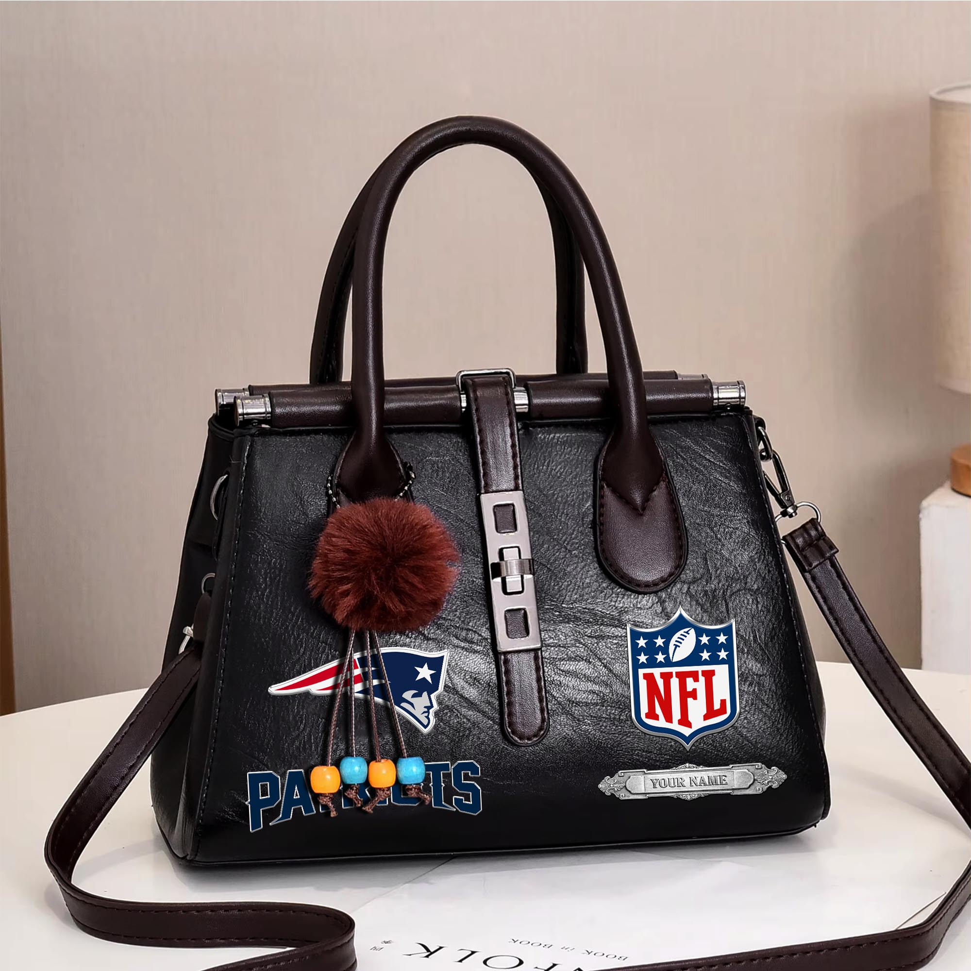 New England Patriots Deluxe Handbag For Women Custom Your Name 2025 Versions, Sport Handbag Set Large Capacity 3Pcs Patent Leather Tote Bags for Women EHIVM-05302416N - Image 3
