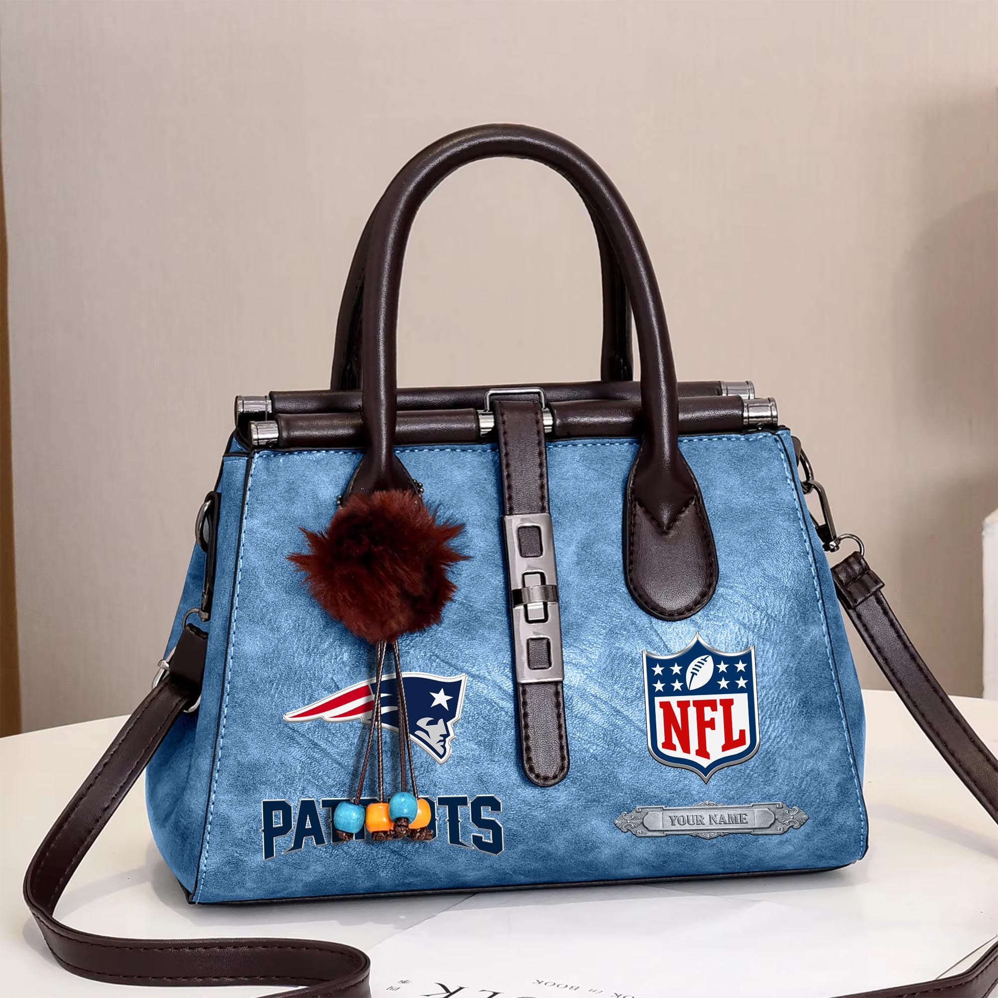 New England Patriots Deluxe Handbag For Women Custom Your Name 2025 Versions, Sport Handbag Set Large Capacity 3Pcs Patent Leather Tote Bags for Women EHIVM-05302416N - Image 5