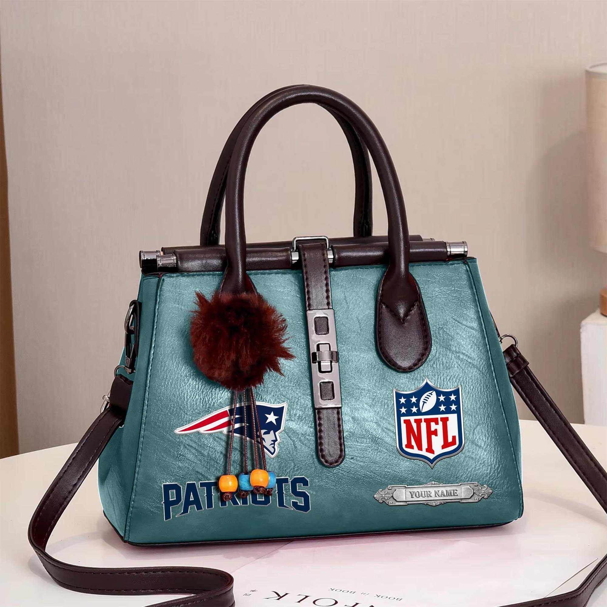 New England Patriots Deluxe Handbag For Women Custom Your Name 2025 Versions, Sport Handbag Set Large Capacity 3Pcs Patent Leather Tote Bags for Women EHIVM-05302416N - Image 10