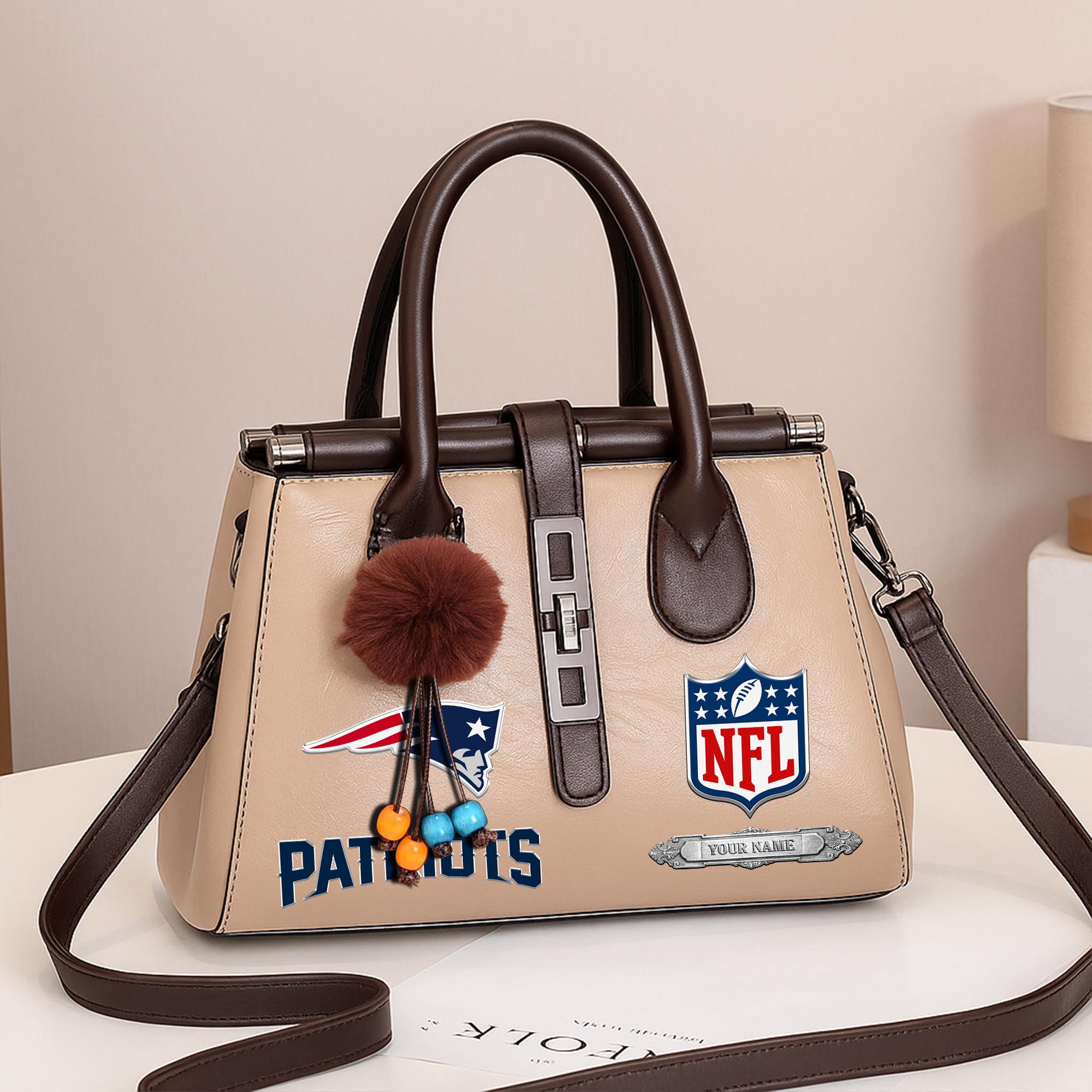 New England Patriots Deluxe Handbag For Women Custom Your Name 2025 Versions, Sport Handbag Set Large Capacity 3Pcs Patent Leather Tote Bags for Women EHIVM-05302416N - Image 12