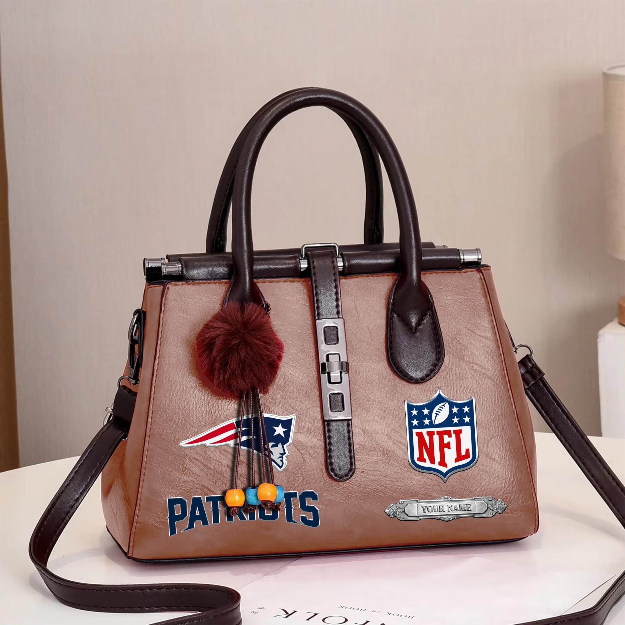 New England Patriots Deluxe Handbag For Women Custom Your Name 2025 Versions, Sport Handbag Set Large Capacity 3Pcs Patent Leather Tote Bags for Women EHIVM-05302416N - Image 14