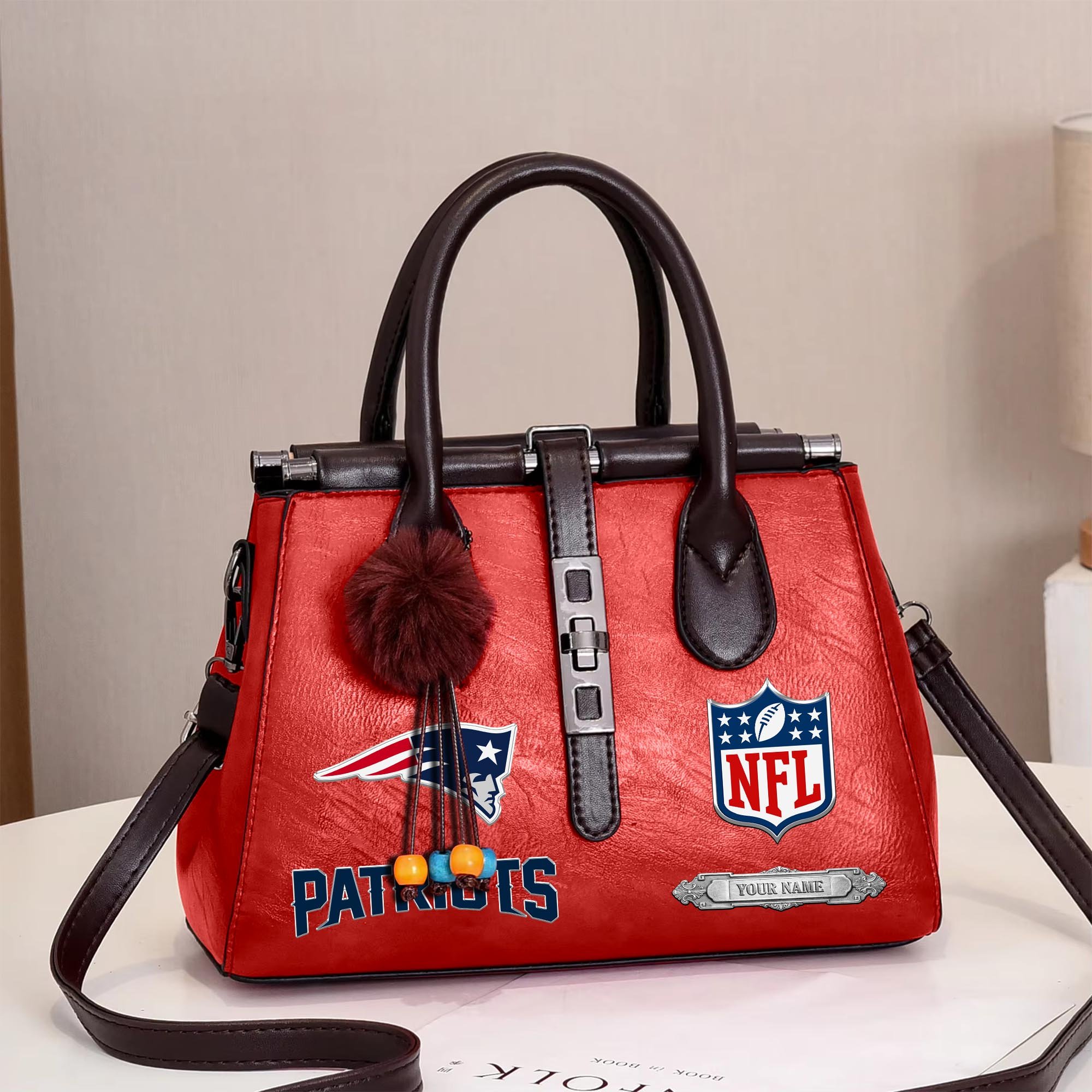 New England Patriots Deluxe Handbag For Women Custom Your Name 2025 Versions, Sport Handbag Set Large Capacity 3Pcs Patent Leather Tote Bags for Women EHIVM-05302416N - Image 16