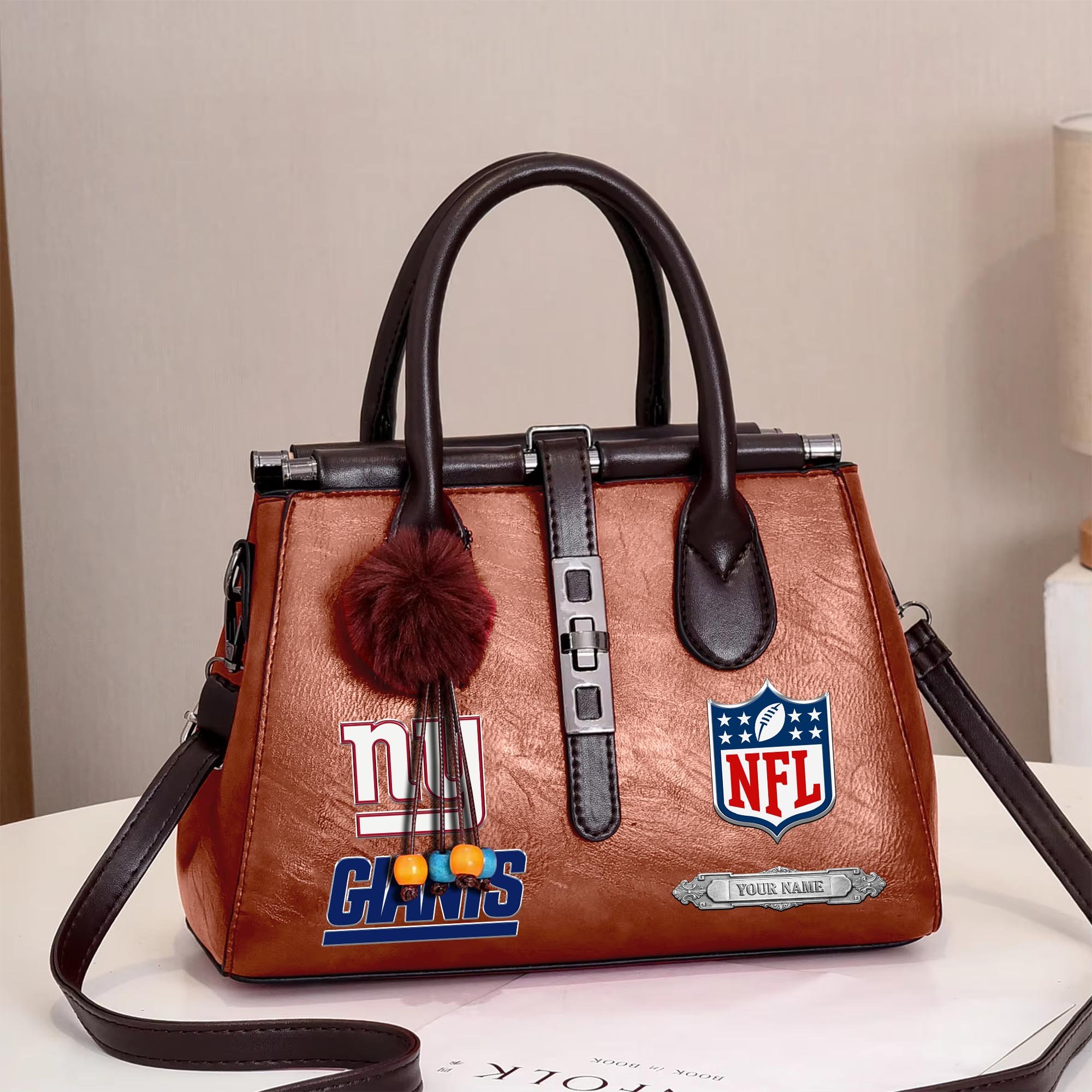 New York Giants Deluxe Handbag For Women Custom Your Name 2025 Versions, Sport Handbag Set Large Capacity 3Pcs Patent Leather Tote Bags for Women  EHIVM-05302416N