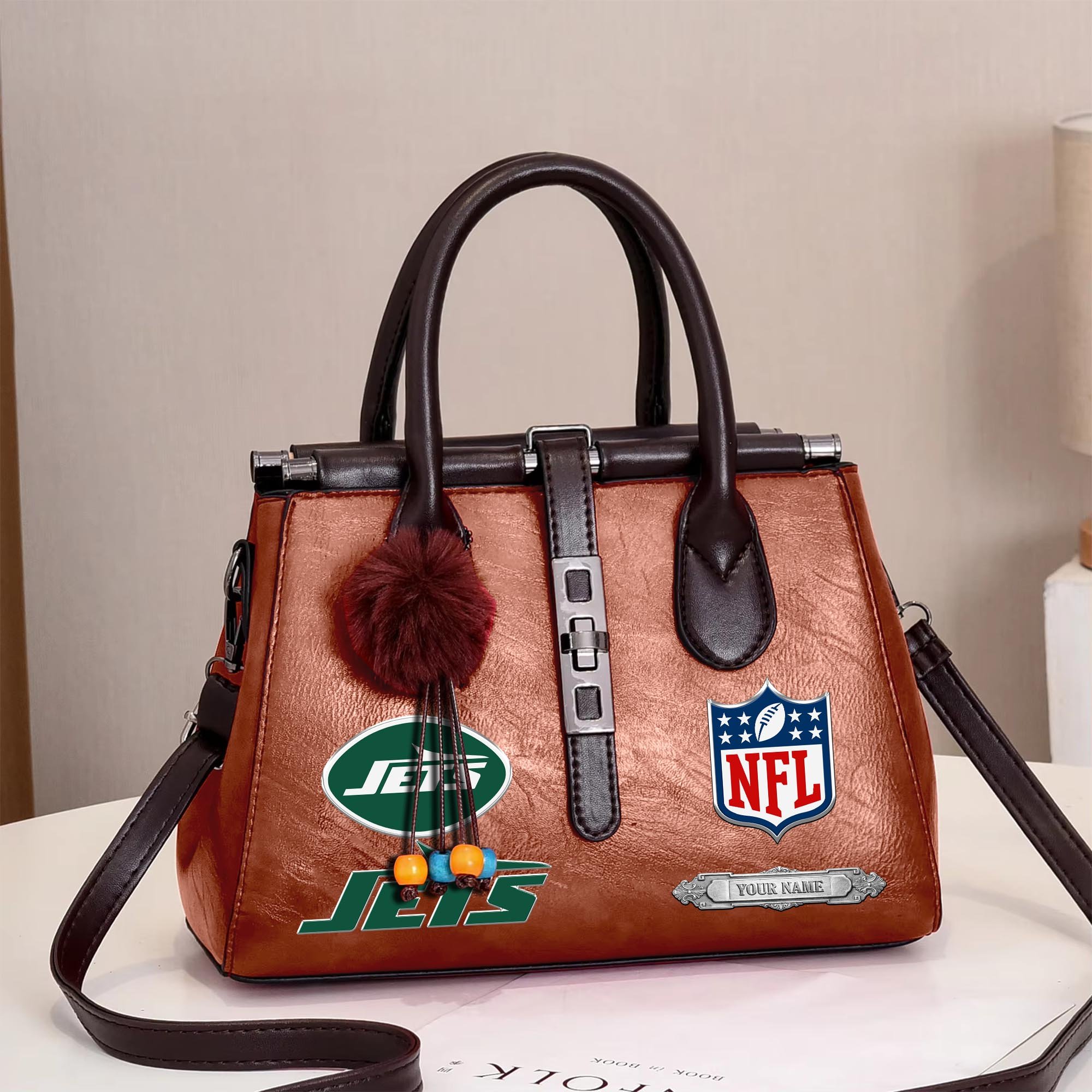 New York Jets Deluxe Handbag For Women Custom Your Name 2025 Versions, Sport Handbag Set Large Capacity 3Pcs Patent Leather Tote Bags for Women  EHIVM-05302416N