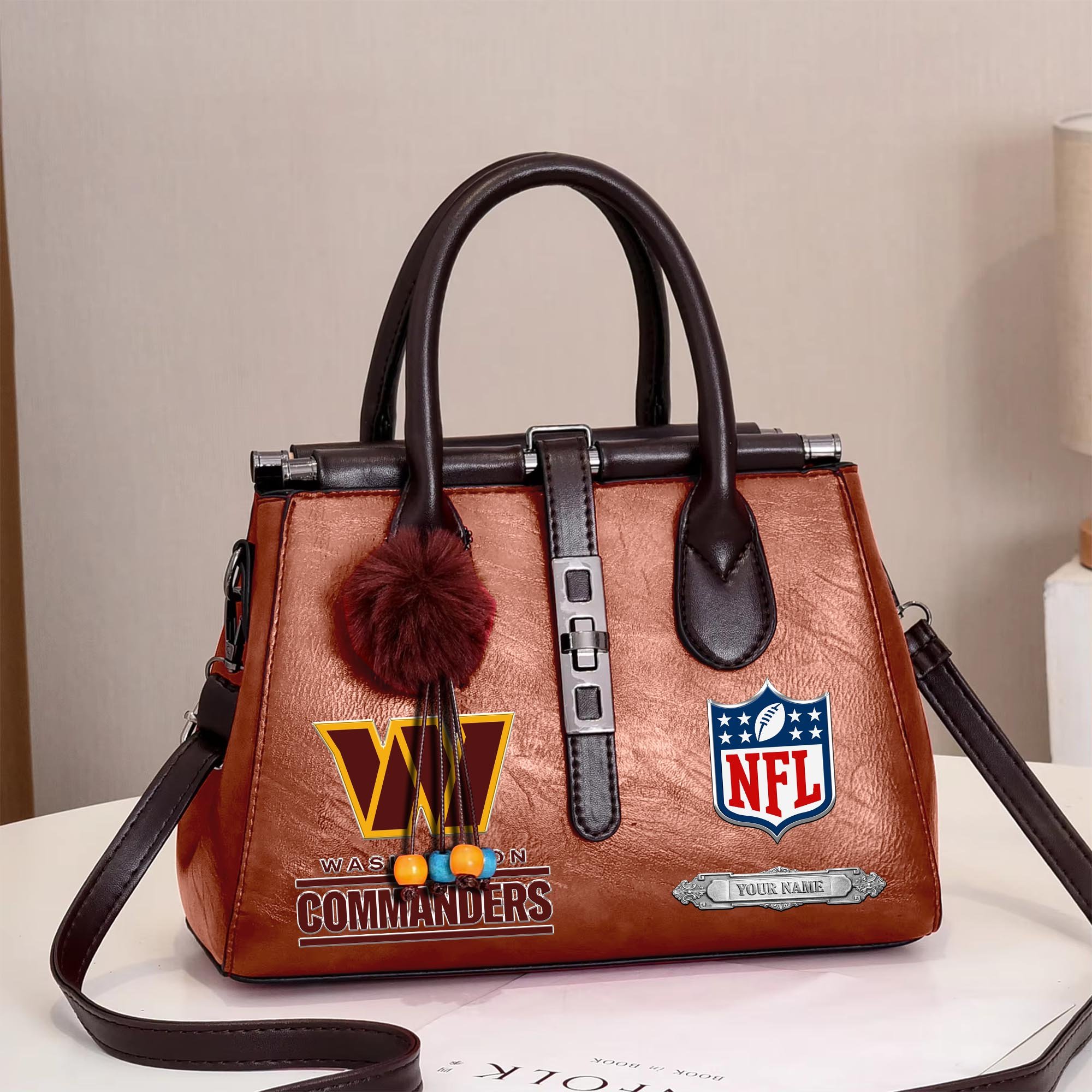 Washington Commanders Deluxe Handbag For Women Custom Your Name 2025 Versions, Sport Handbag Set Large Capacity 3Pcs Patent Leather Tote Bags for Women  EHIVM-05302416N