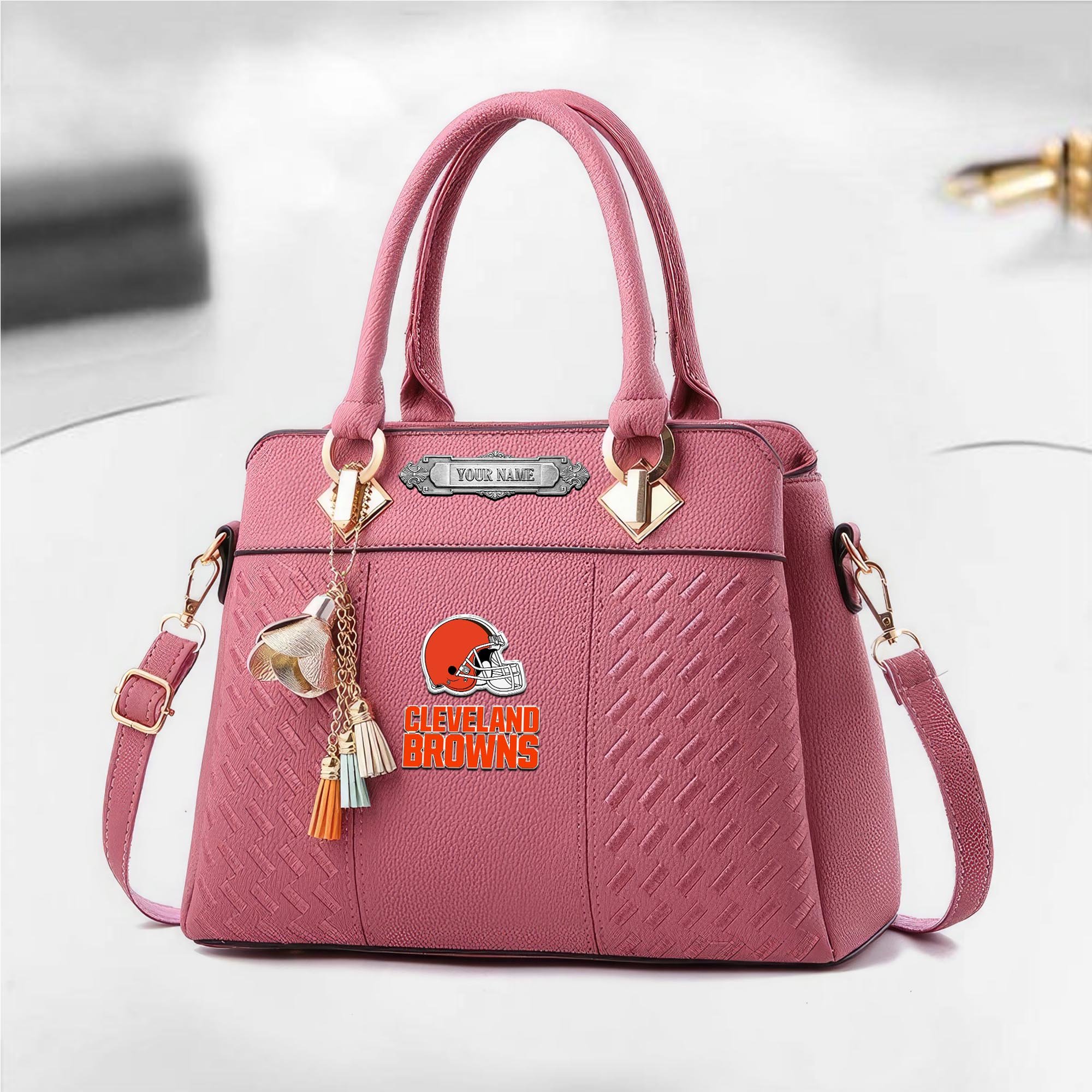 Alternative view of Cleveland Browns Deluxe Handbag For Women Custom Your Name 2025 Versions, Sport Deluxe Handbag EHIVM-08073030
