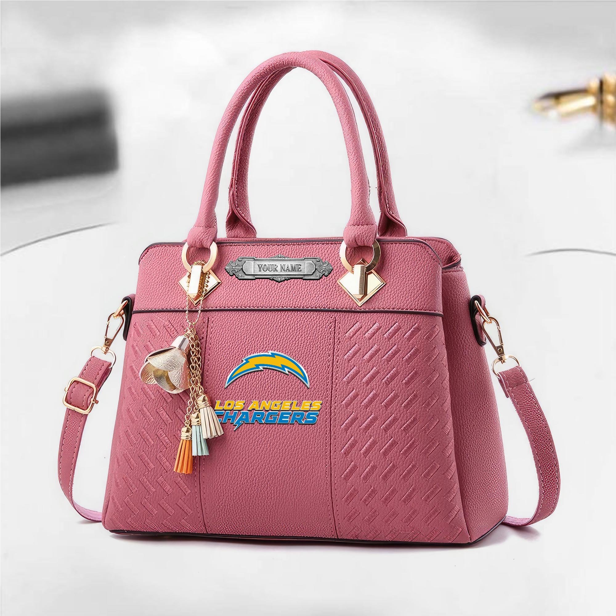 Alternative view of Los Angeles Chargers Deluxe Handbag For Women Custom Your Name 2025 Versions, Sport Deluxe Handbag EHIVM-08073030