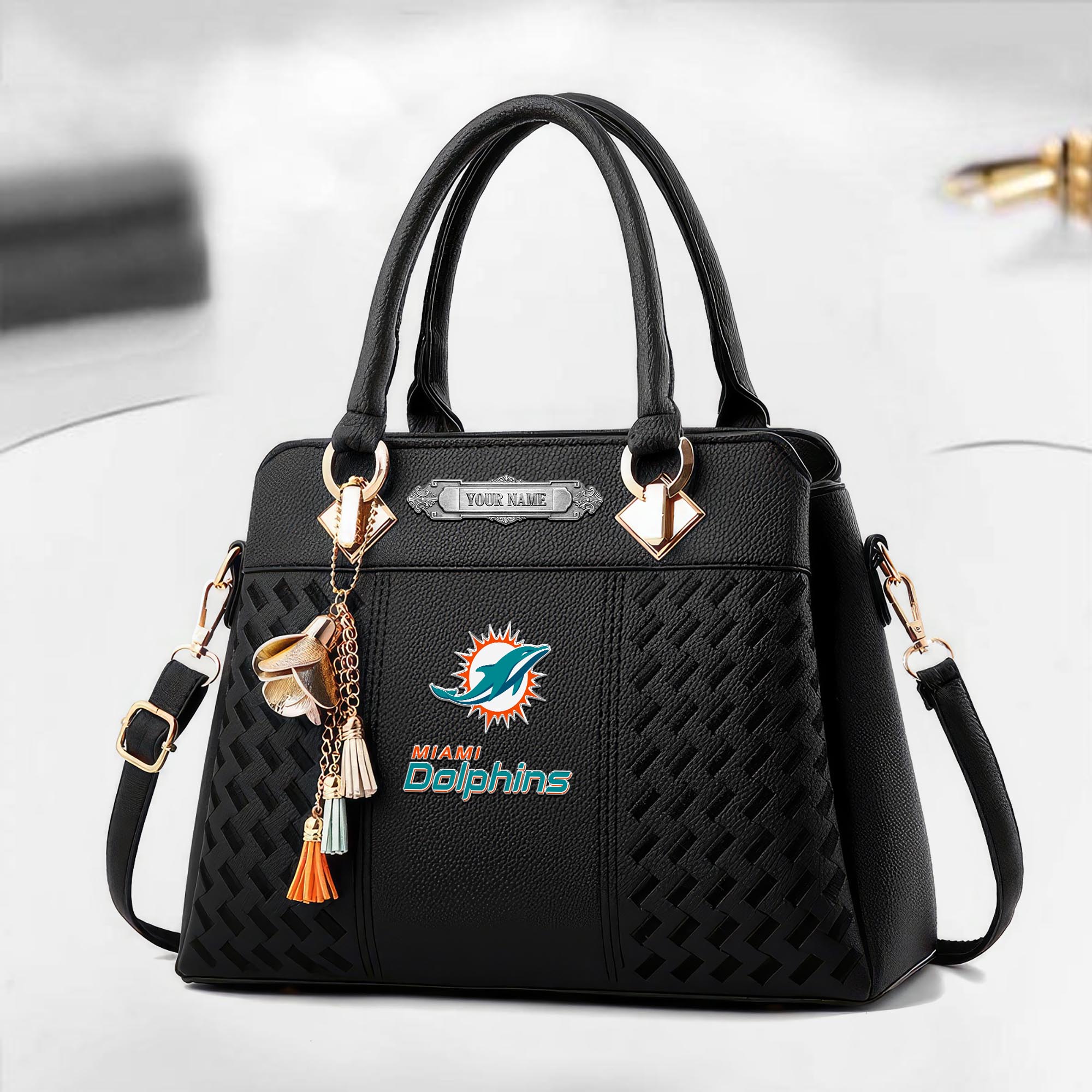 Miami Dolphins Deluxe Handbag For Women Custom Your Name 2025 Versions, Sport Deluxe Handbag EHIVM-08073030