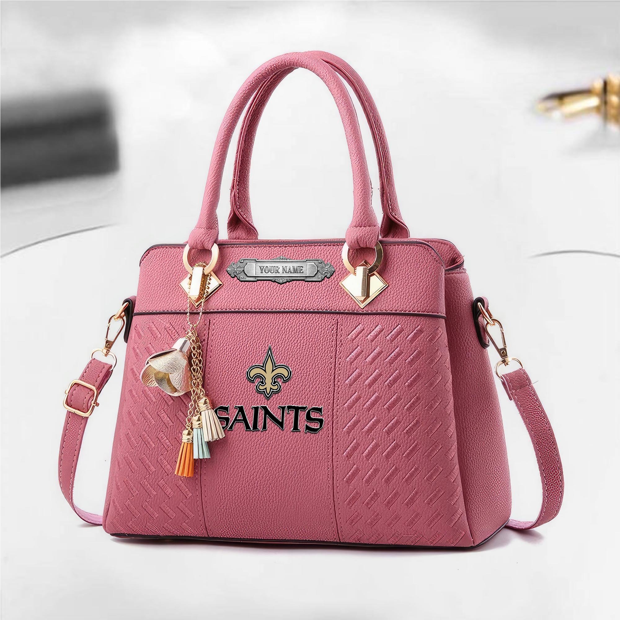 Alternative view of New Orleans Saints Deluxe Handbag For Women Custom Your Name 2025 Versions, Sport Deluxe Handbag EHIVM-08073030