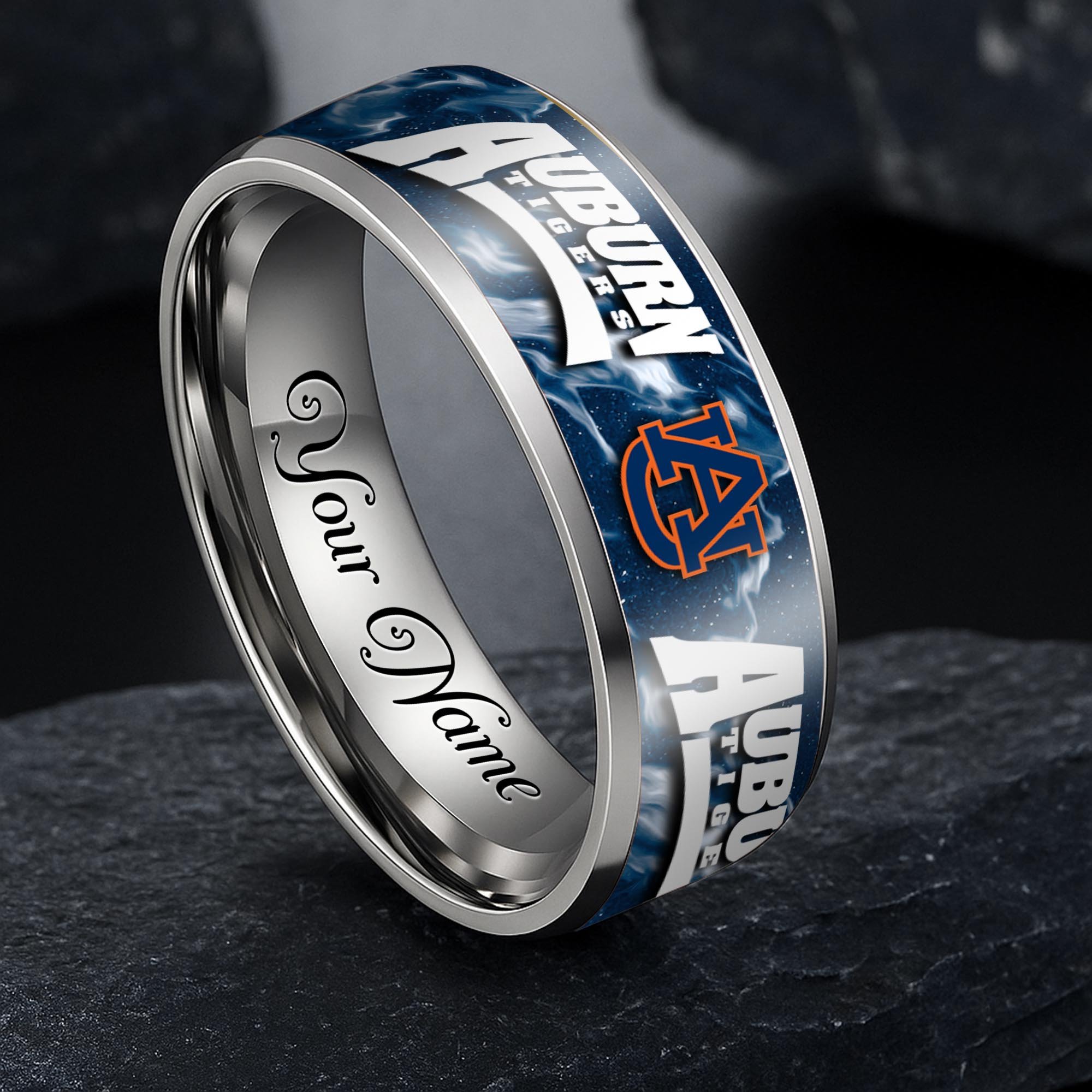 Auburn Tigers Stainless Steel Rings Comes With Box Custom Your Name 2025 versions, Gifts For Fan EHIVM-04081668A