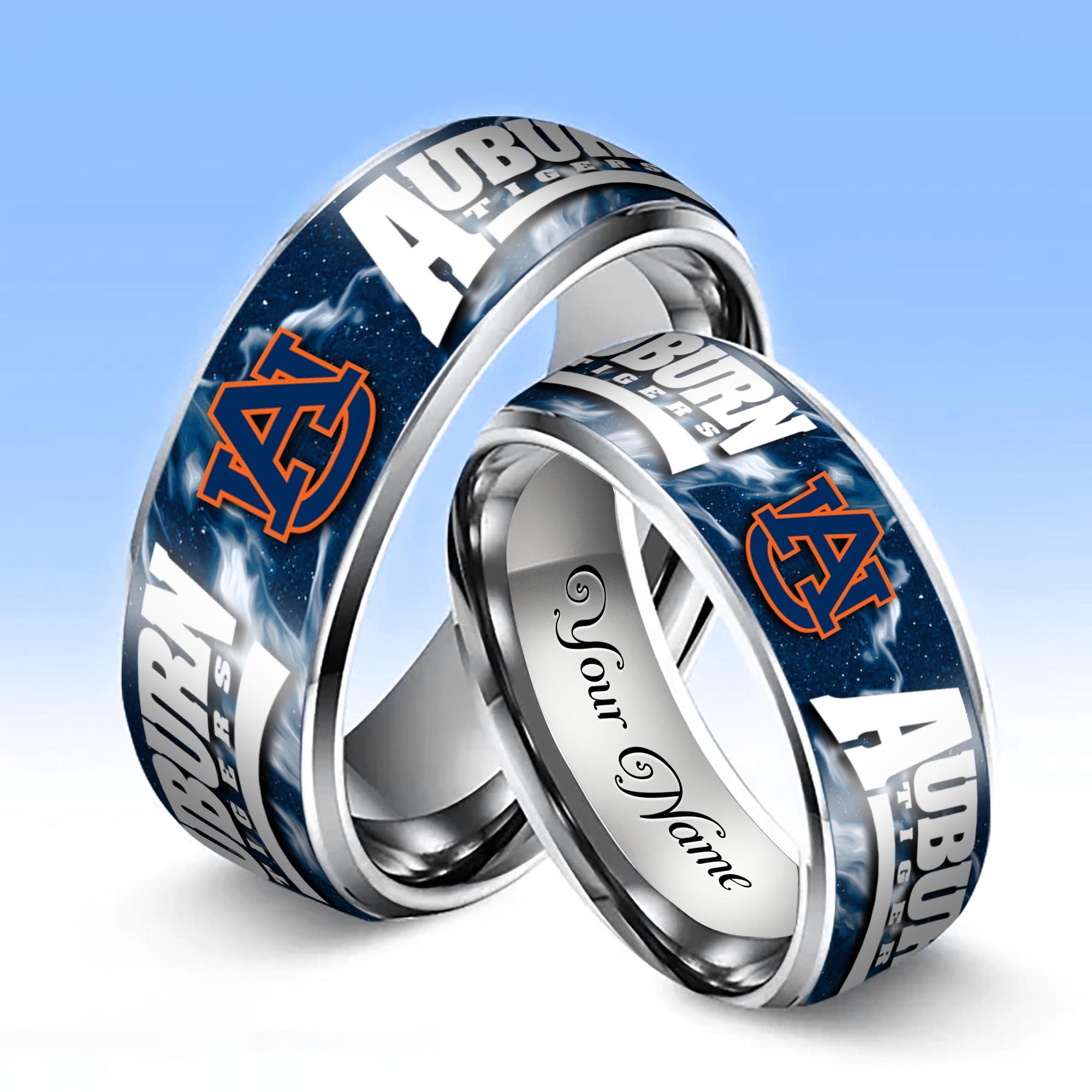 Alternative view of Auburn Tigers Stainless Steel Rings Comes With Box Custom Your Name 2025 versions, Gifts For Fan EHIVM-04081668A