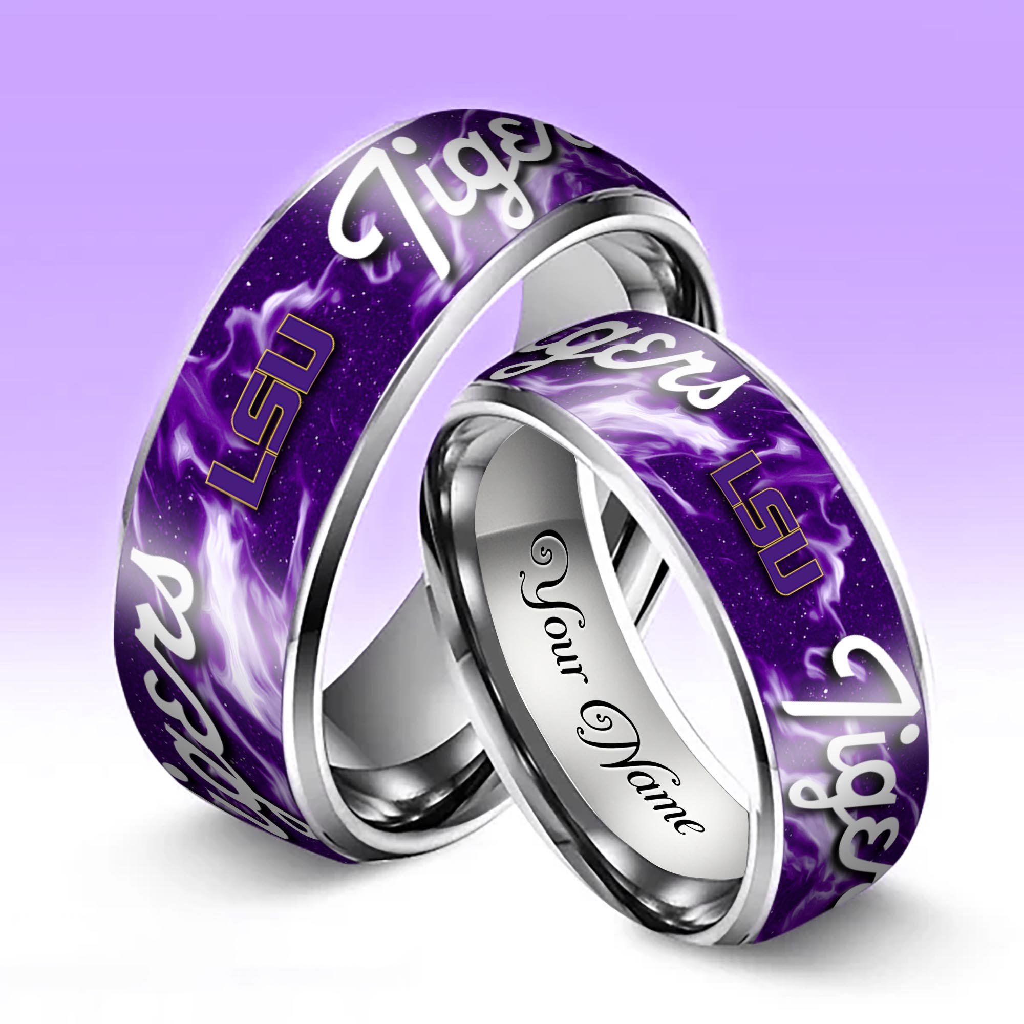 Alternative view of LSU TIGERS Stainless Steel Rings Comes With Box Custom Your Name 2025 versions, Gifts For Fan EHIVM-04081668A
