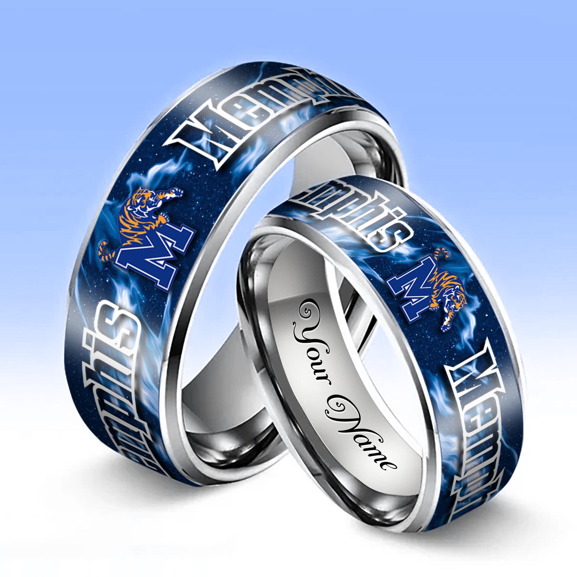 Alternative view of Memphis Tigers Stainless Steel Rings Comes With Box Custom Your Name 2025 versions, Gifts For Fan EHIVM-04081668A