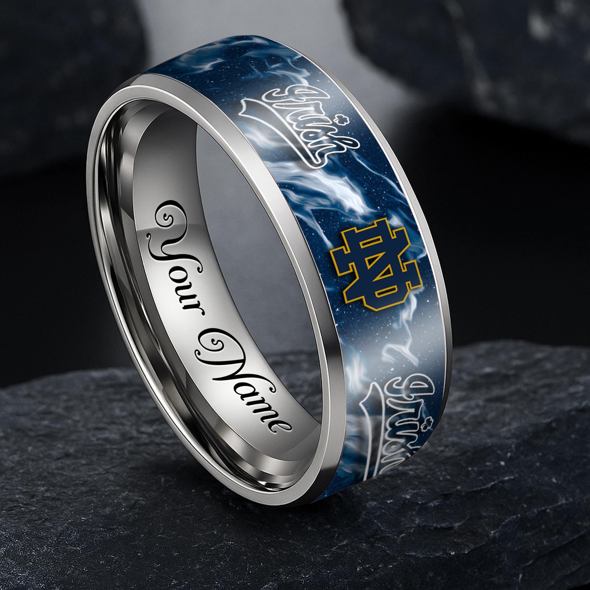 Notre Dame Fighting Irish Stainless Steel Rings Comes With Box Custom Your Name 2025 versions, Gifts For Fan EHIVM-04081668A