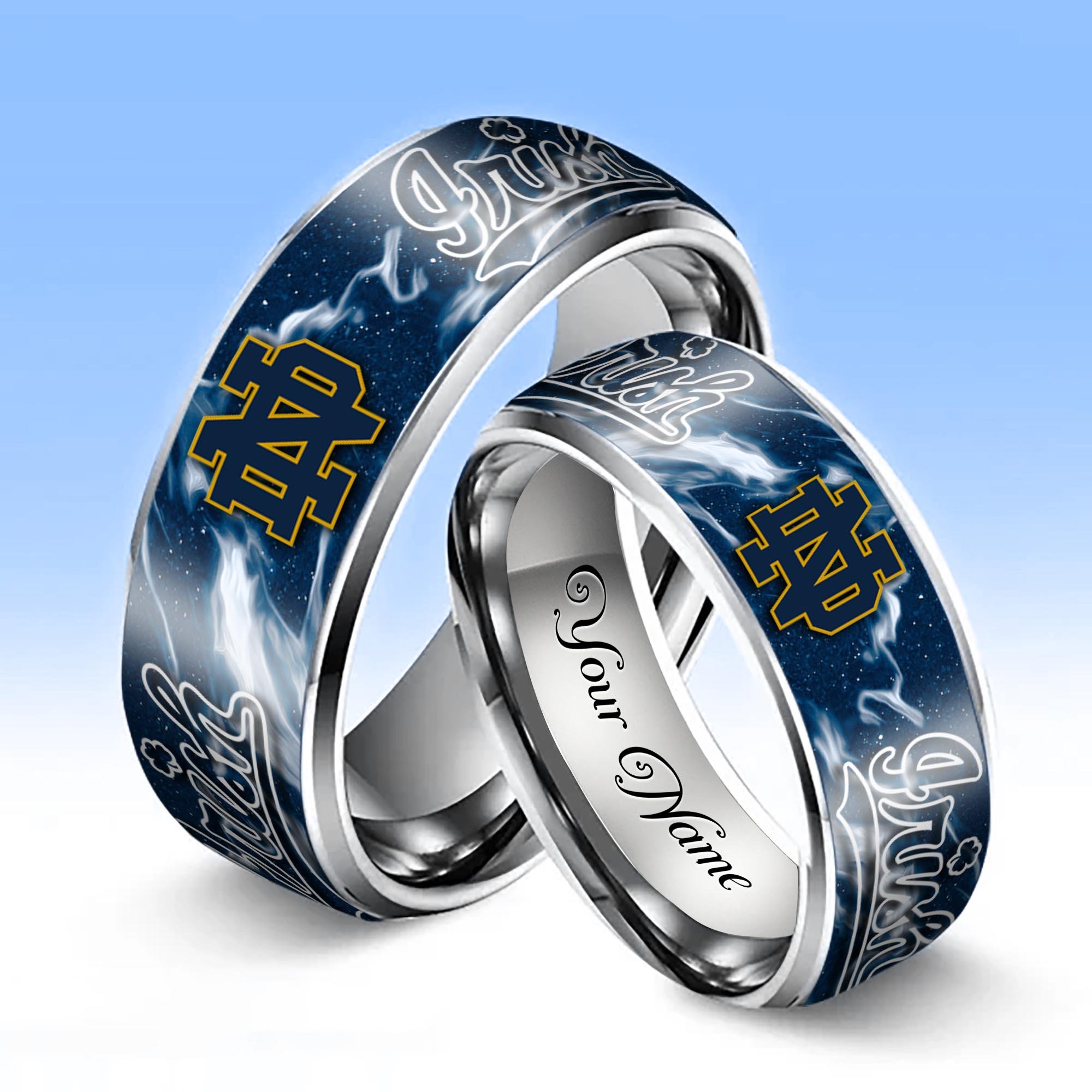 Alternative view of Notre Dame Fighting Irish Stainless Steel Rings Comes With Box Custom Your Name 2025 versions, Gifts For Fan EHIVM-04081668A