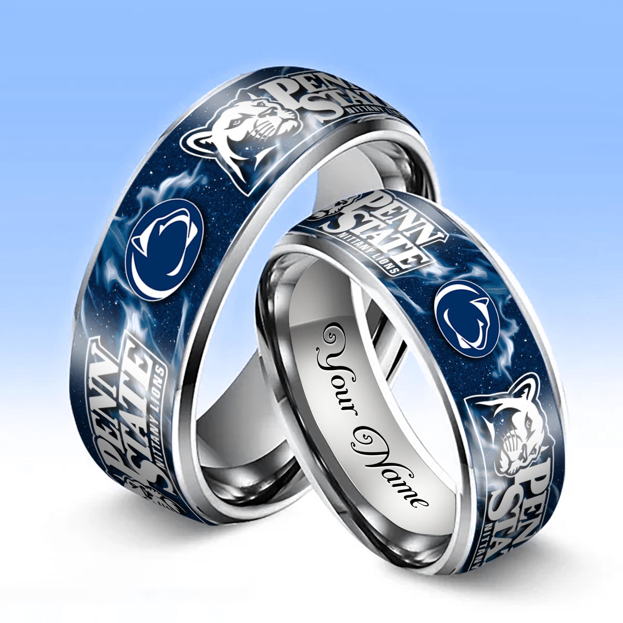 Alternative view of Penn State Nittany Lions Stainless Steel Rings Comes With Box Custom Your Name 2025 versions, Gifts For Fan EHIVM-04081668A