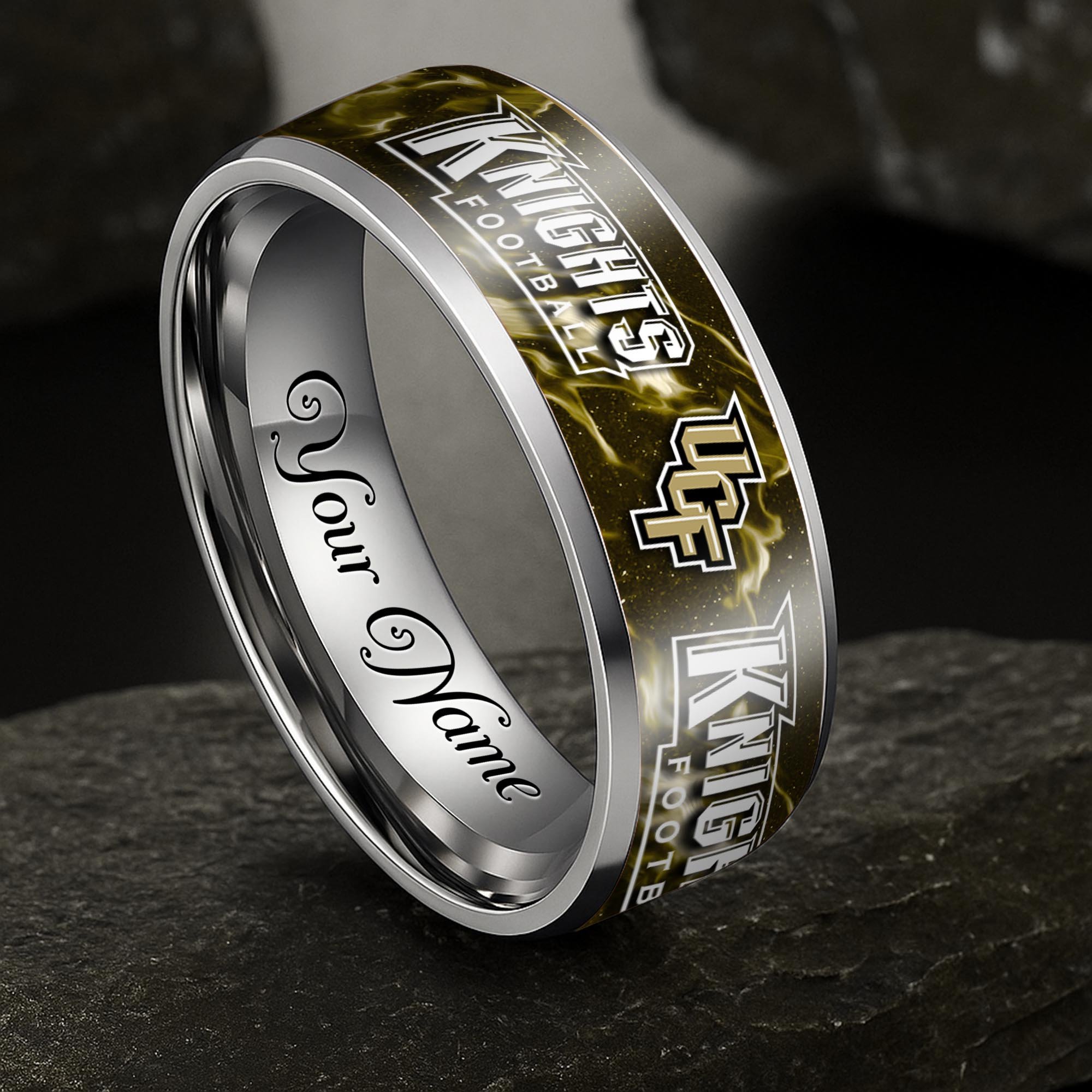 UCF Knights Stainless Steel Rings Comes With Box Custom Your Name 2025 versions, Gifts For Fan EHIVM-04081668A