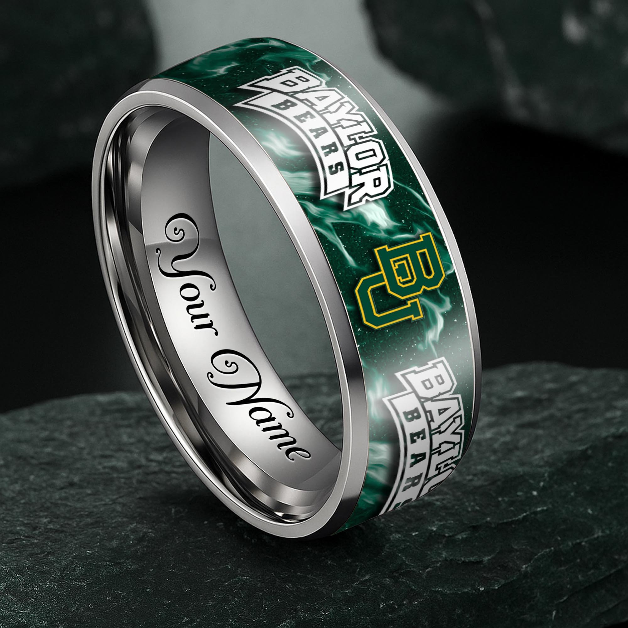 Baylor Bears Stainless Steel Rings Comes With Box Custom Your Name 2025 versions, Gifts For Fan EHIVM-04081668A