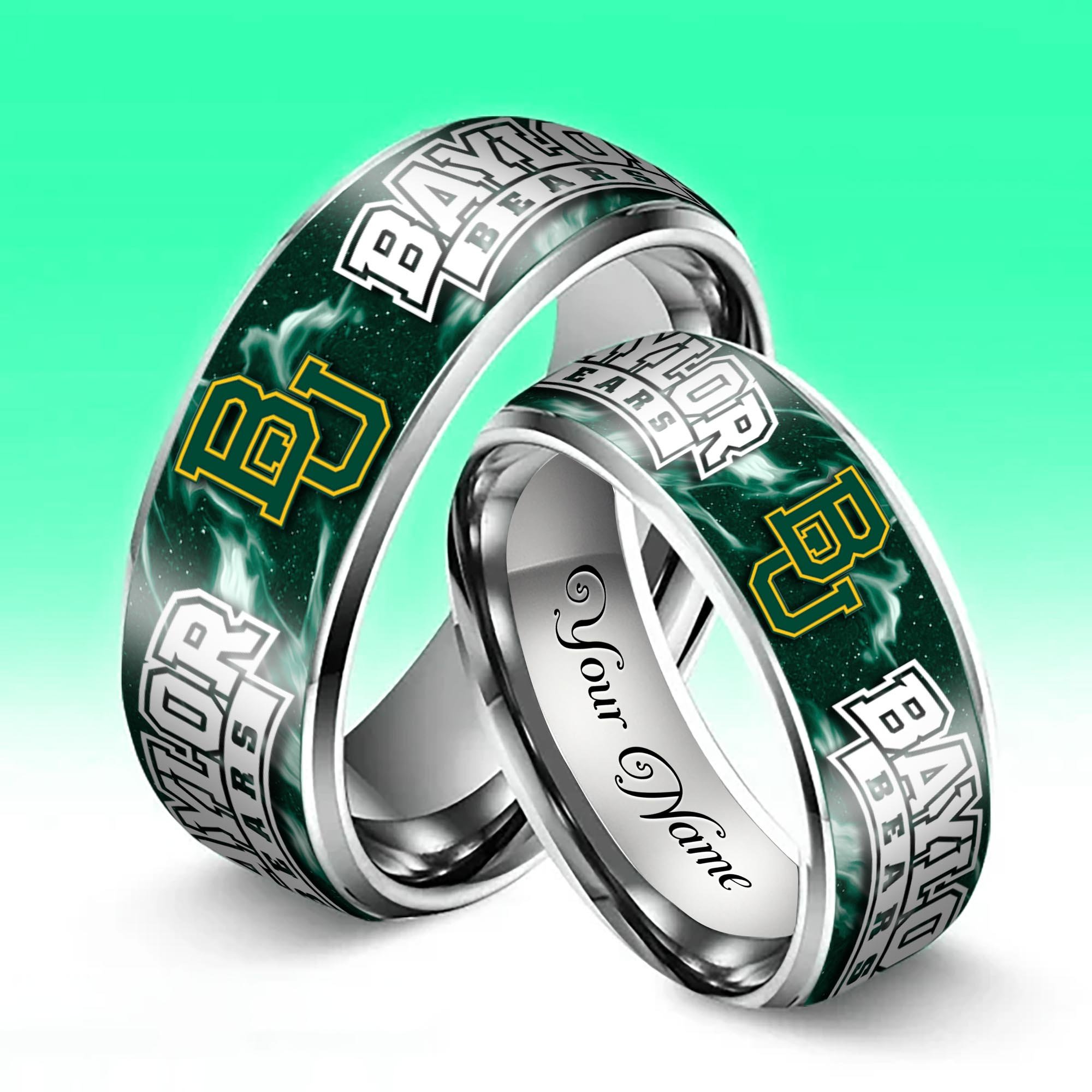 Alternative view of Baylor Bears Stainless Steel Rings Comes With Box Custom Your Name 2025 versions, Gifts For Fan EHIVM-04081668A