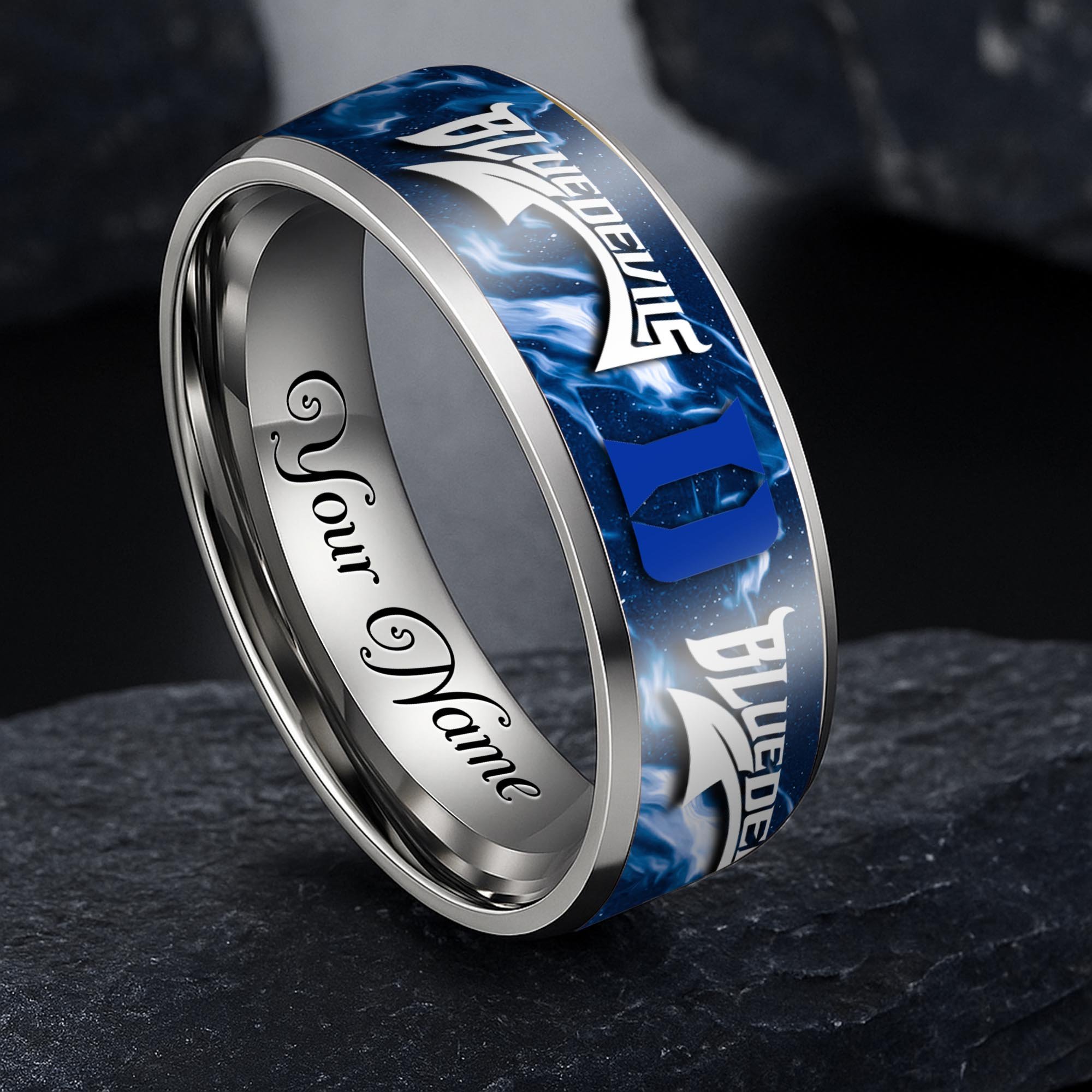 Duke Blue Devils Stainless Steel Rings Comes With Box Custom Your Name 2025 versions, Gifts For Fan EHIVM-04081668A