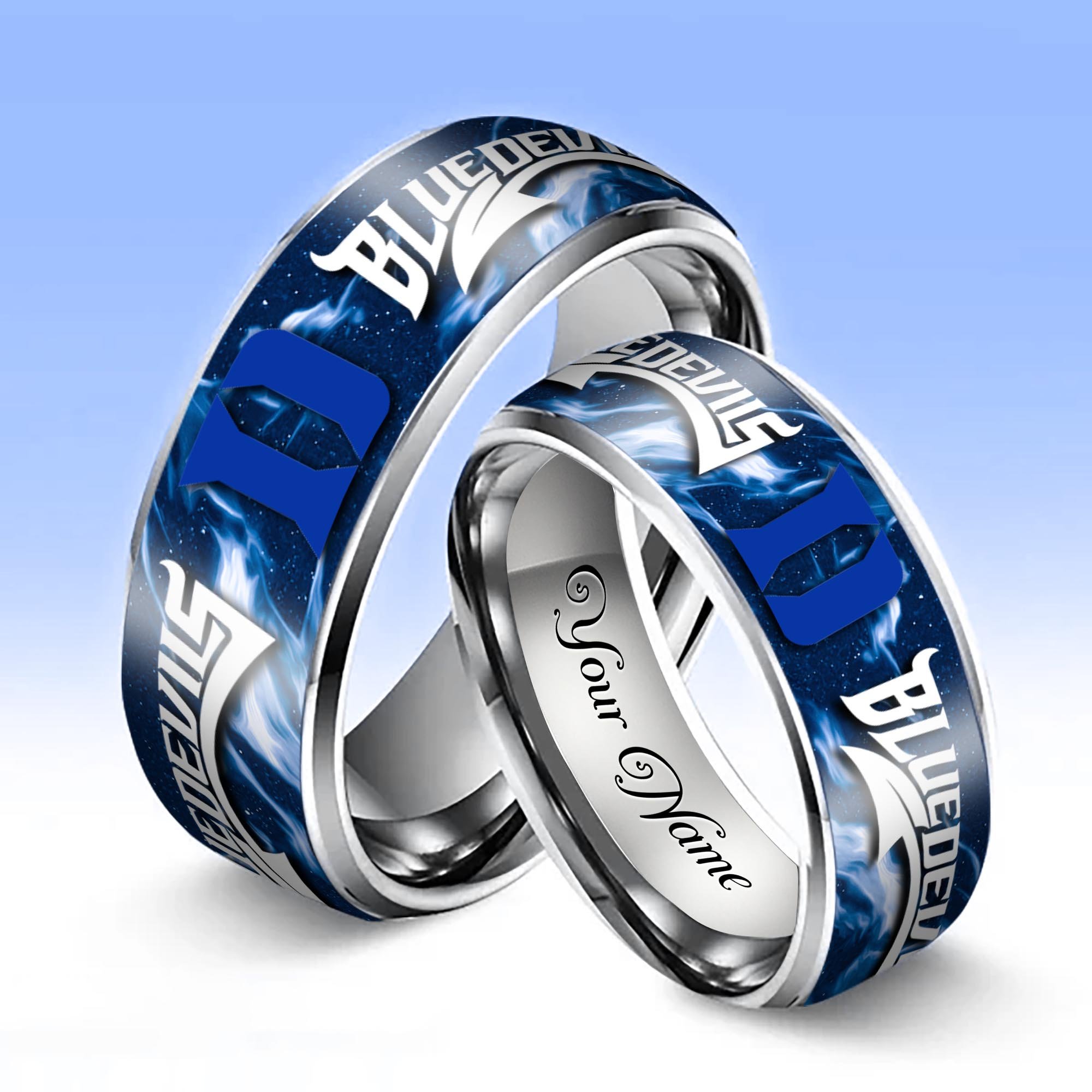 Alternative view of Duke Blue Devils Stainless Steel Rings Comes With Box Custom Your Name 2025 versions, Gifts For Fan EHIVM-04081668A