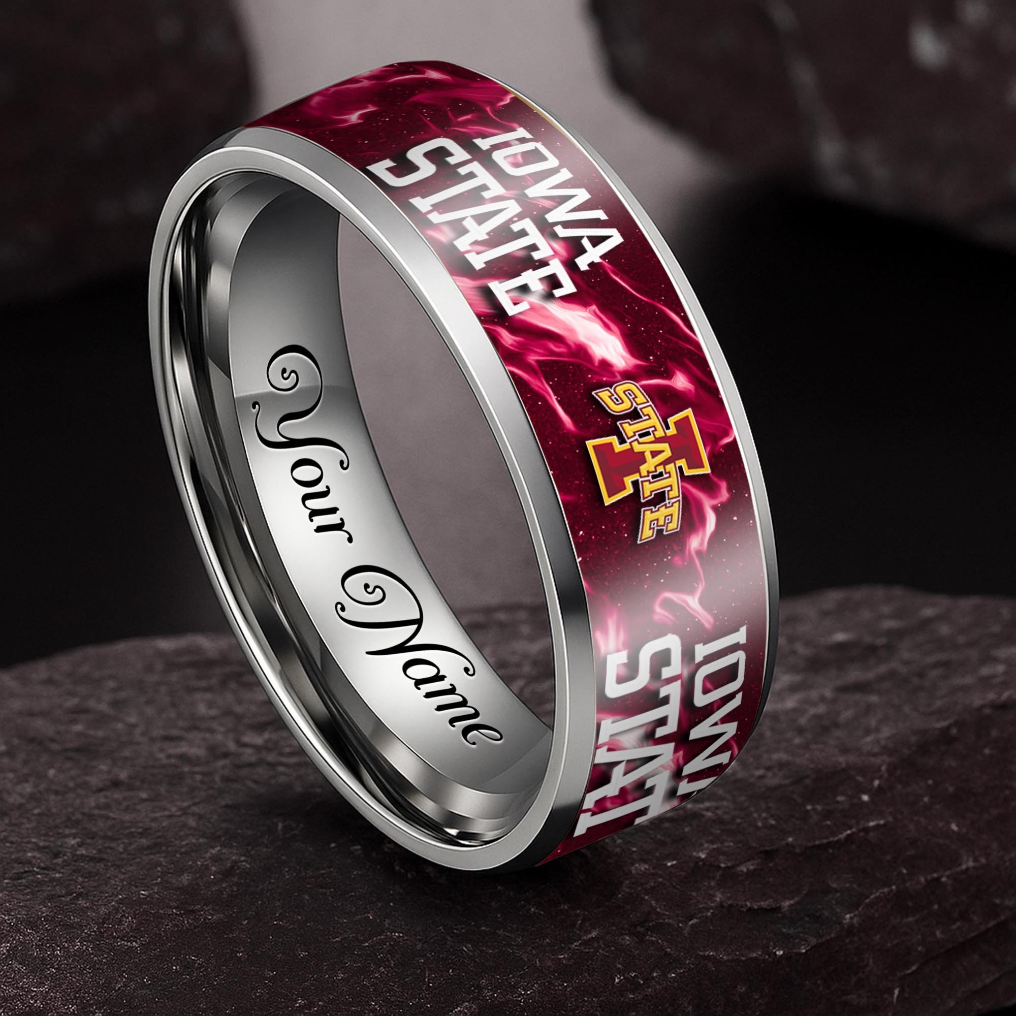 Iowa State Cyclones Stainless Steel Rings Comes With Box Custom Your Name 2025 versions, Gifts For Fan EHIVM-04081668A