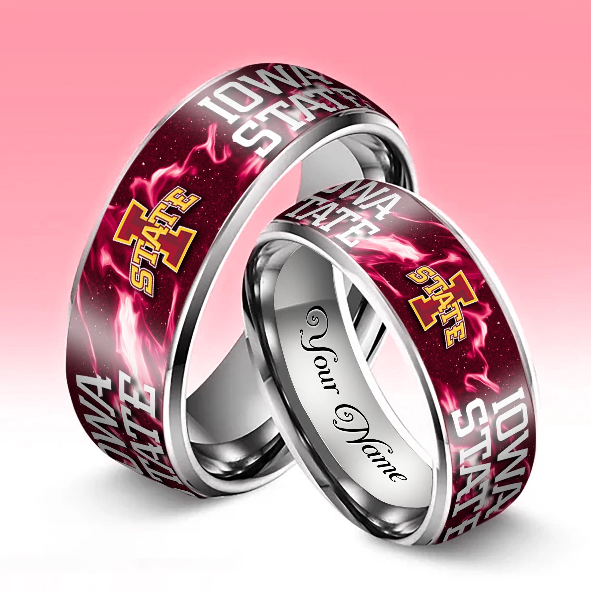 Alternative view of Iowa State Cyclones Stainless Steel Rings Comes With Box Custom Your Name 2025 versions, Gifts For Fan EHIVM-04081668A