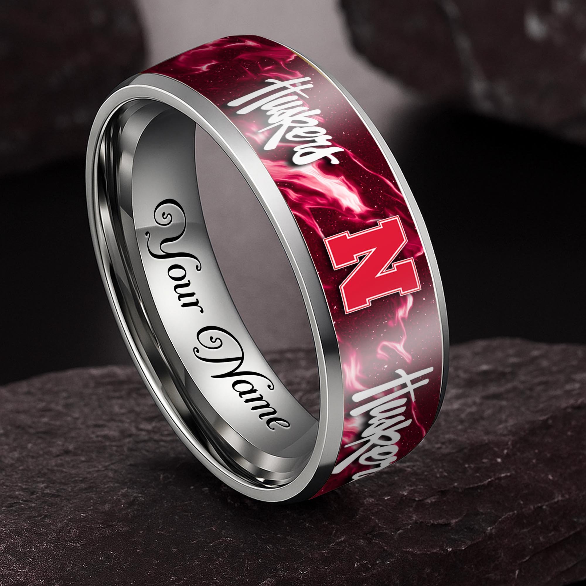 Nebraska Cornhuskers Stainless Steel Rings Comes With Box Custom Your Name 2025 versions, Gifts For Fan EHIVM-04081668A
