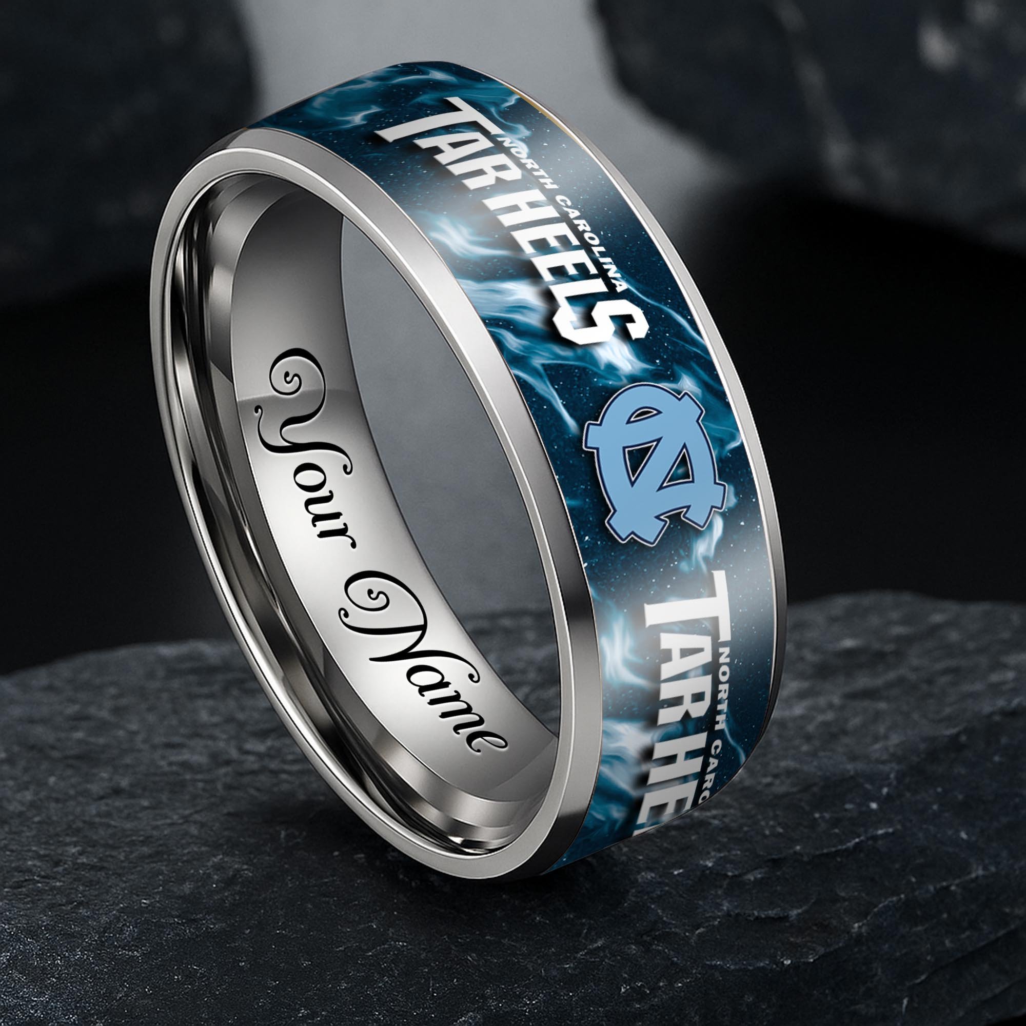 North Carolina Tar Heels Stainless Steel Rings Comes With Box Custom Your Name 2025 versions, Gifts For Fan EHIVM-04081668A