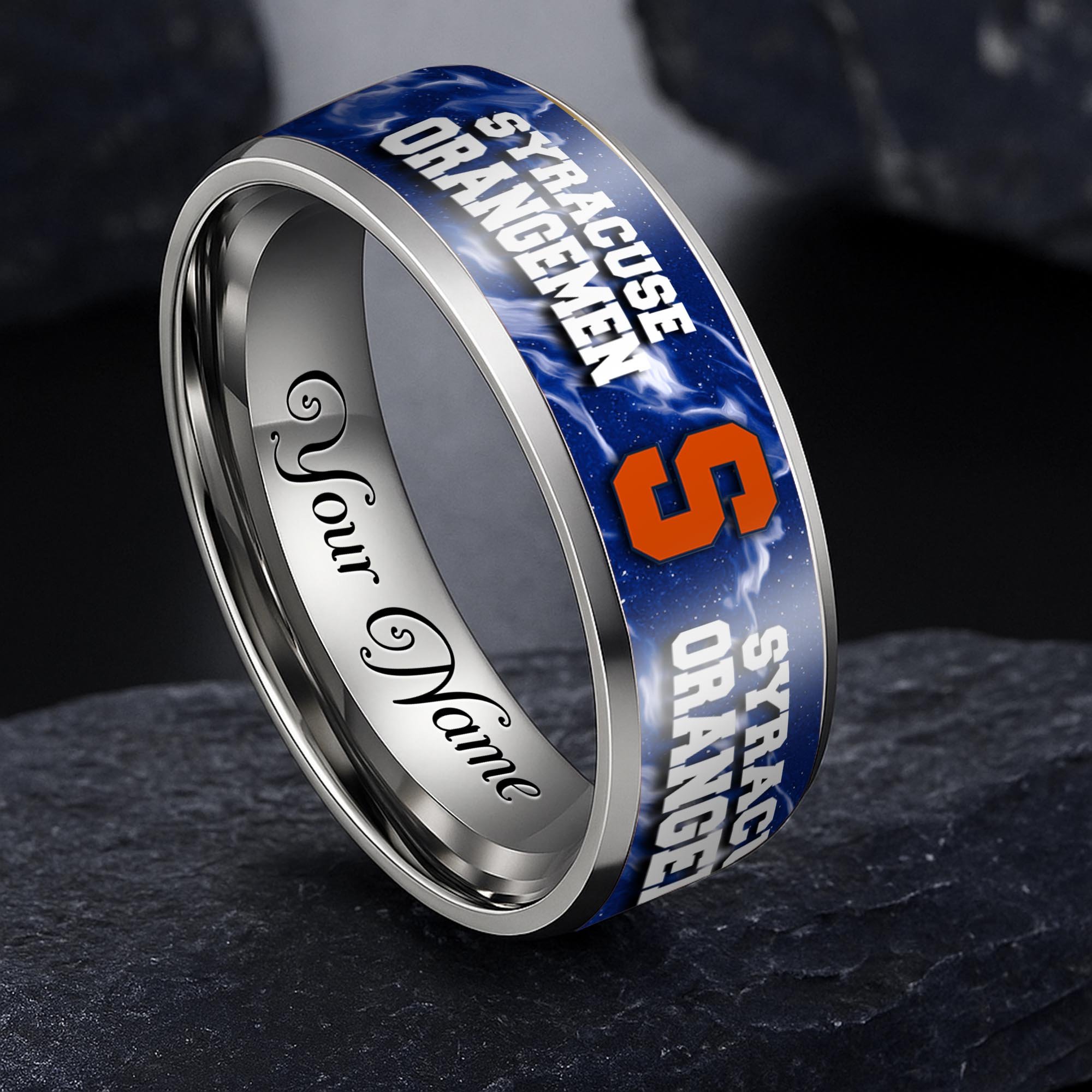 Syracuse Orange Stainless Steel Rings Comes With Box Custom Your Name 2025 versions, Gifts For Fan EHIVM-04081668A