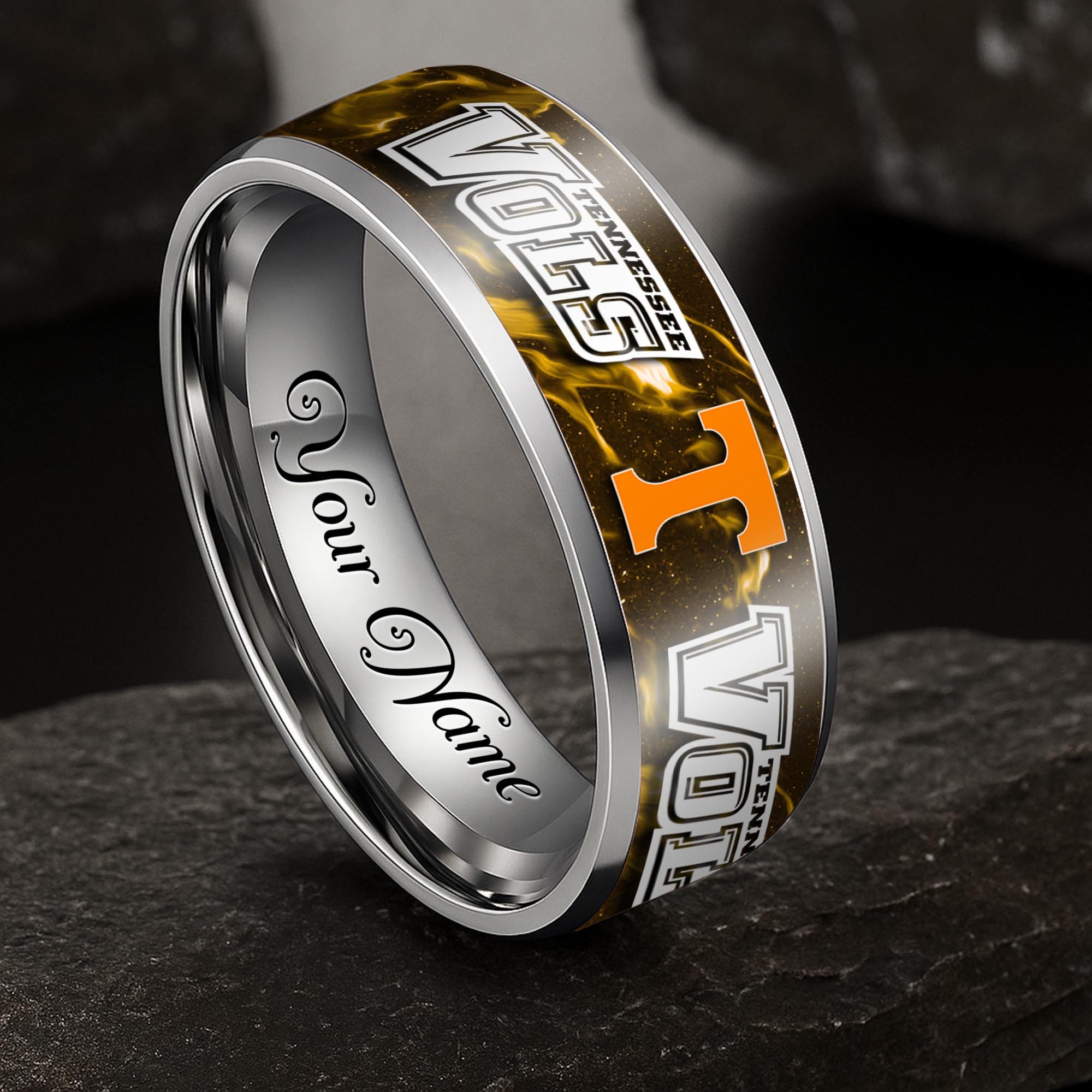 Tennessee Volunteers Stainless Steel Rings Comes With Box Custom Your Name 2025 versions, Gifts For Fan EHIVM-04081668A