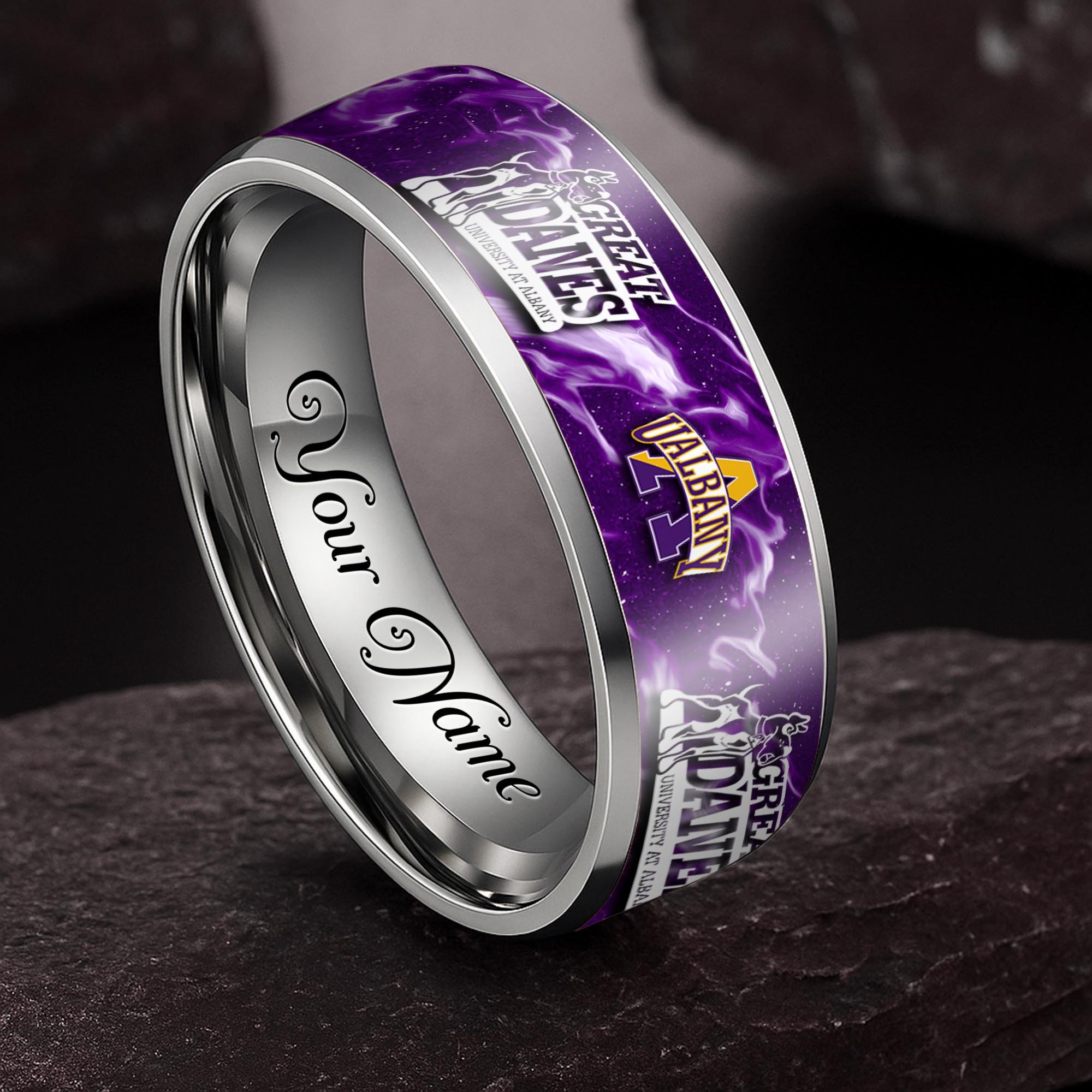 Albany Great Danes Stainless Steel Rings Comes With Box Custom Your Name 2025 versions, Gifts For Fan EHIVM-04081668A