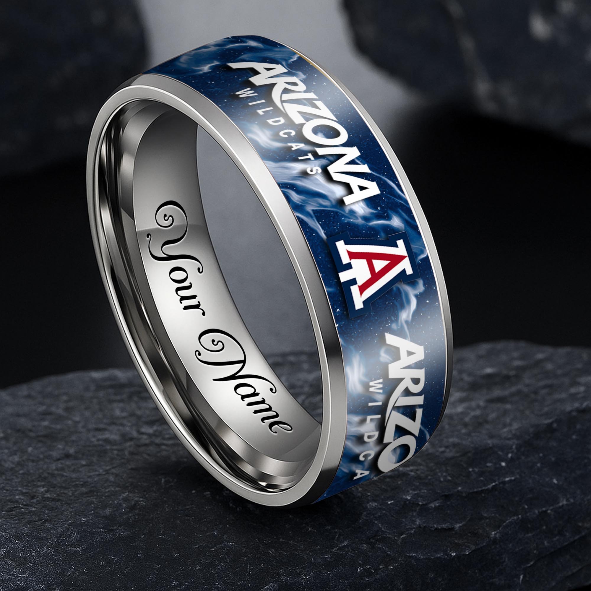 Arizona Wildcats Stainless Steel Rings Comes With Box Custom Your Name 2025 versions, Gifts For Fan EHIVM-04081668A