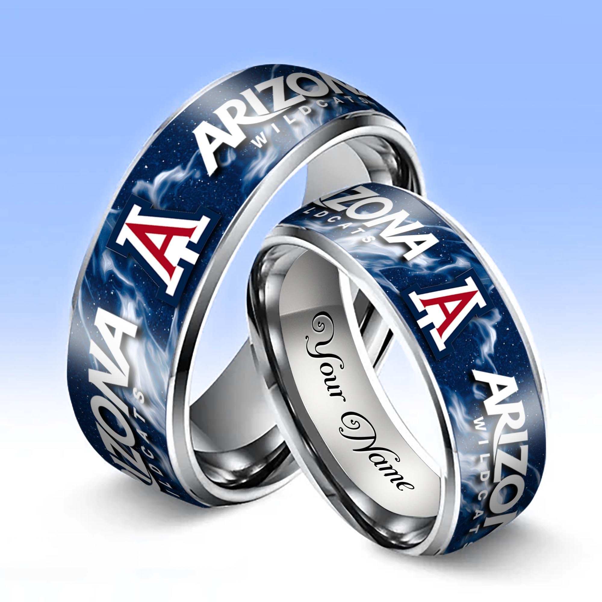 Alternative view of Arizona Wildcats Stainless Steel Rings Comes With Box Custom Your Name 2025 versions, Gifts For Fan EHIVM-04081668A